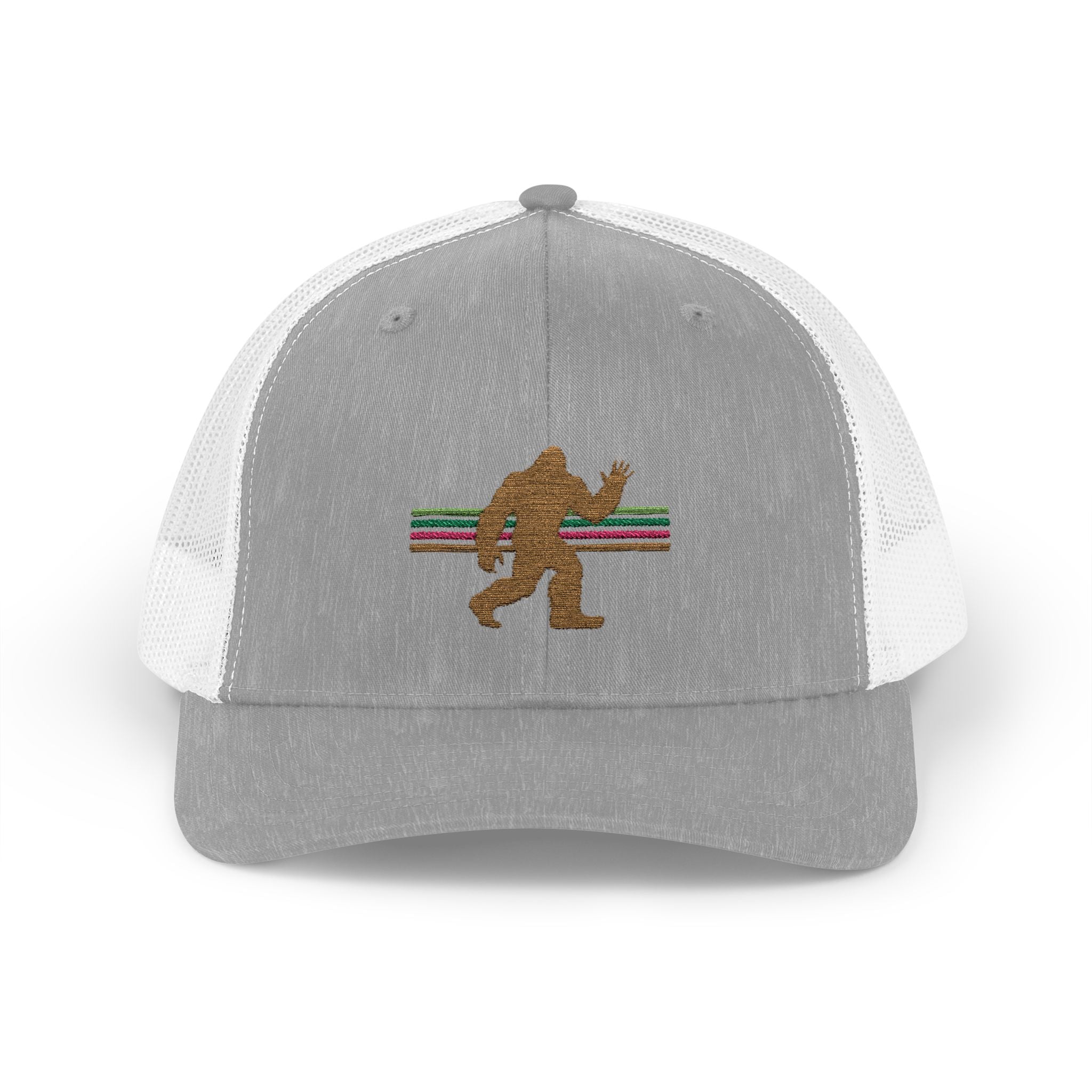Bigfoot Trucker Hat: Embroidered Sasquatch, Baseball Cap, Custom Snapback Hat