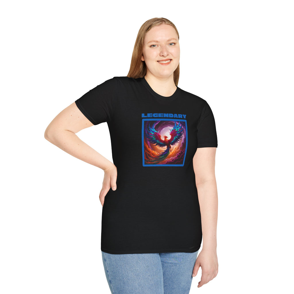 Phoenix Shirt: Rise from the Ashes, Soft Cotton T-Shirt, Legendary Graphic Tee (Blue)