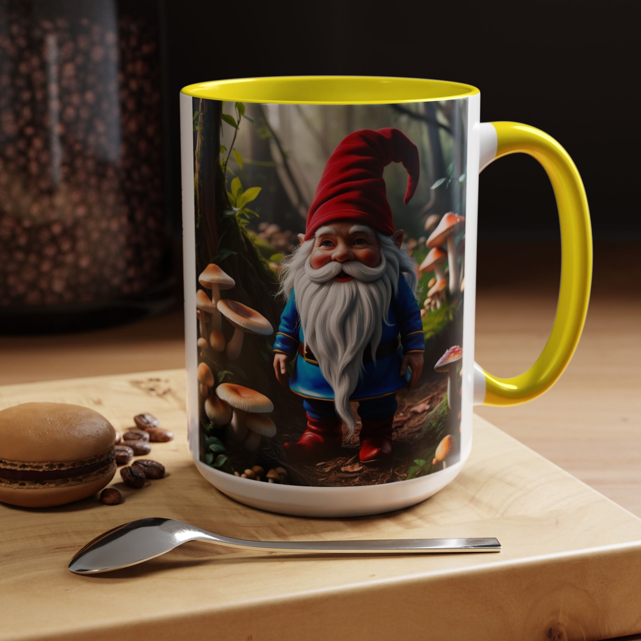 Gnome Coffee Mug: Nordic Folklore Gift, Scandinavian Nisse, Enchanted Mushroom Garden
