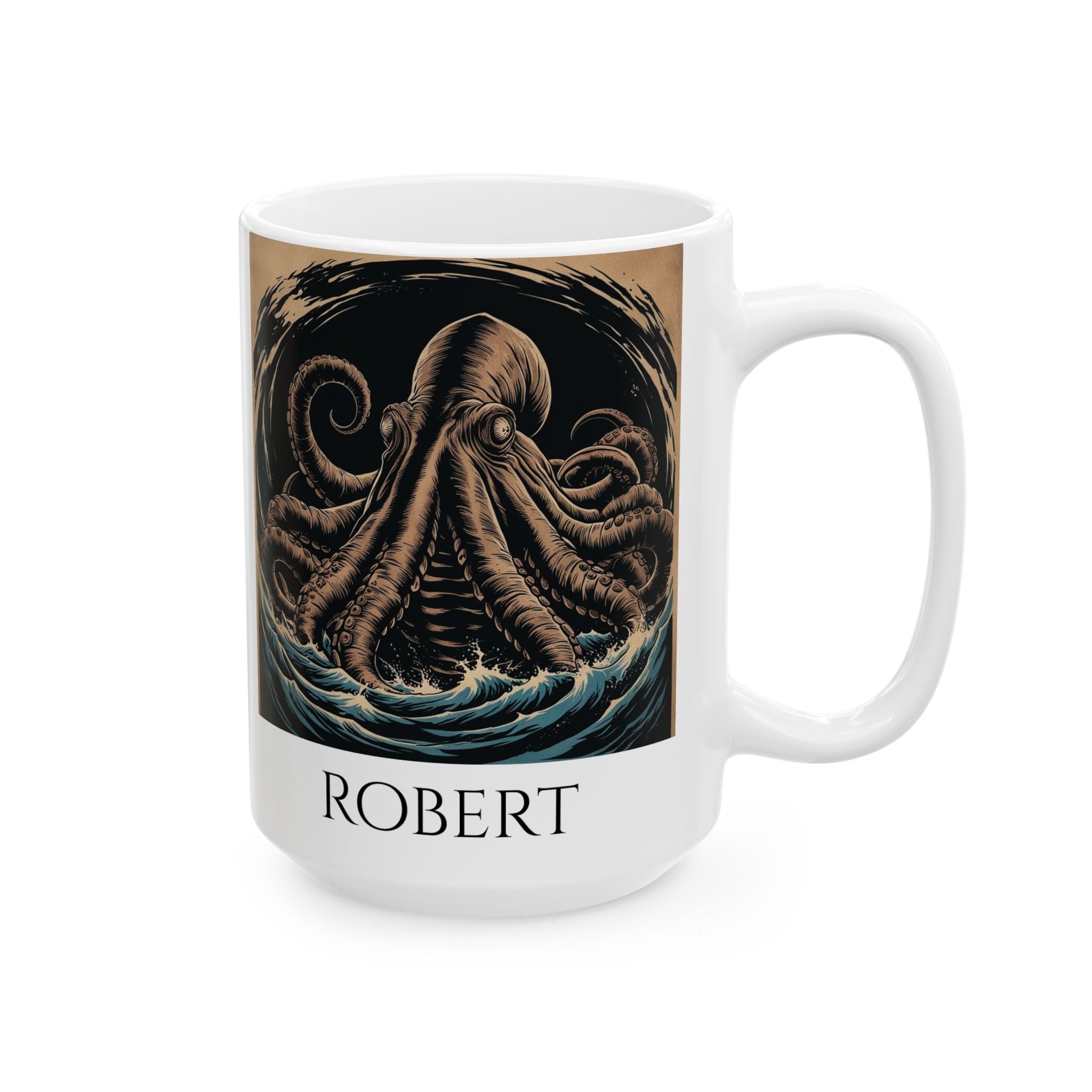 Personalized Kraken Coffee Mug: Giant Squid, Mythical Creature, Sea Monster