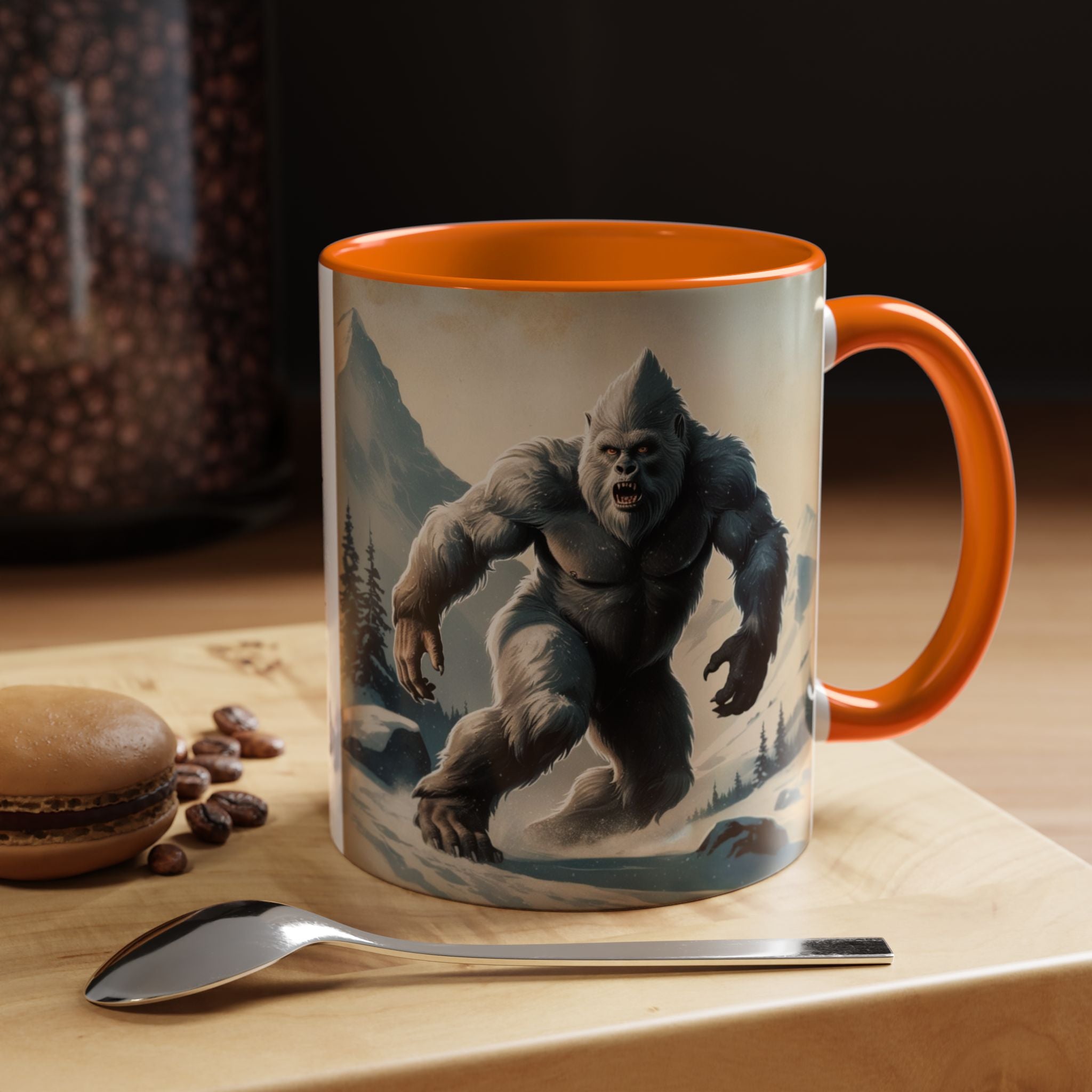 Abominable Snowman Ceramic Mug: Yeti Coffee Cup, Himalayan Mountain Cryptid, Bigfoot Camping Gift