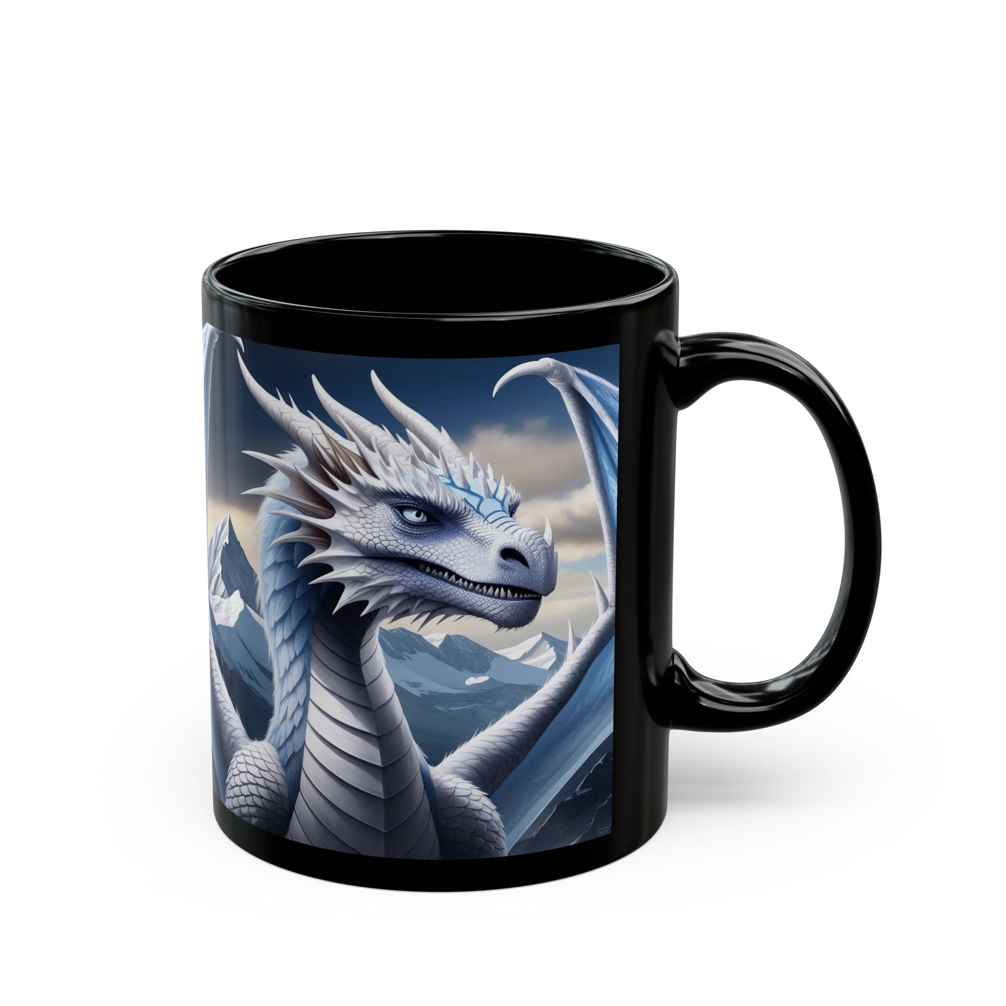 Personalized Dragon Coffee Mug: Customizable DnD Coffee Cup, Frost Drake