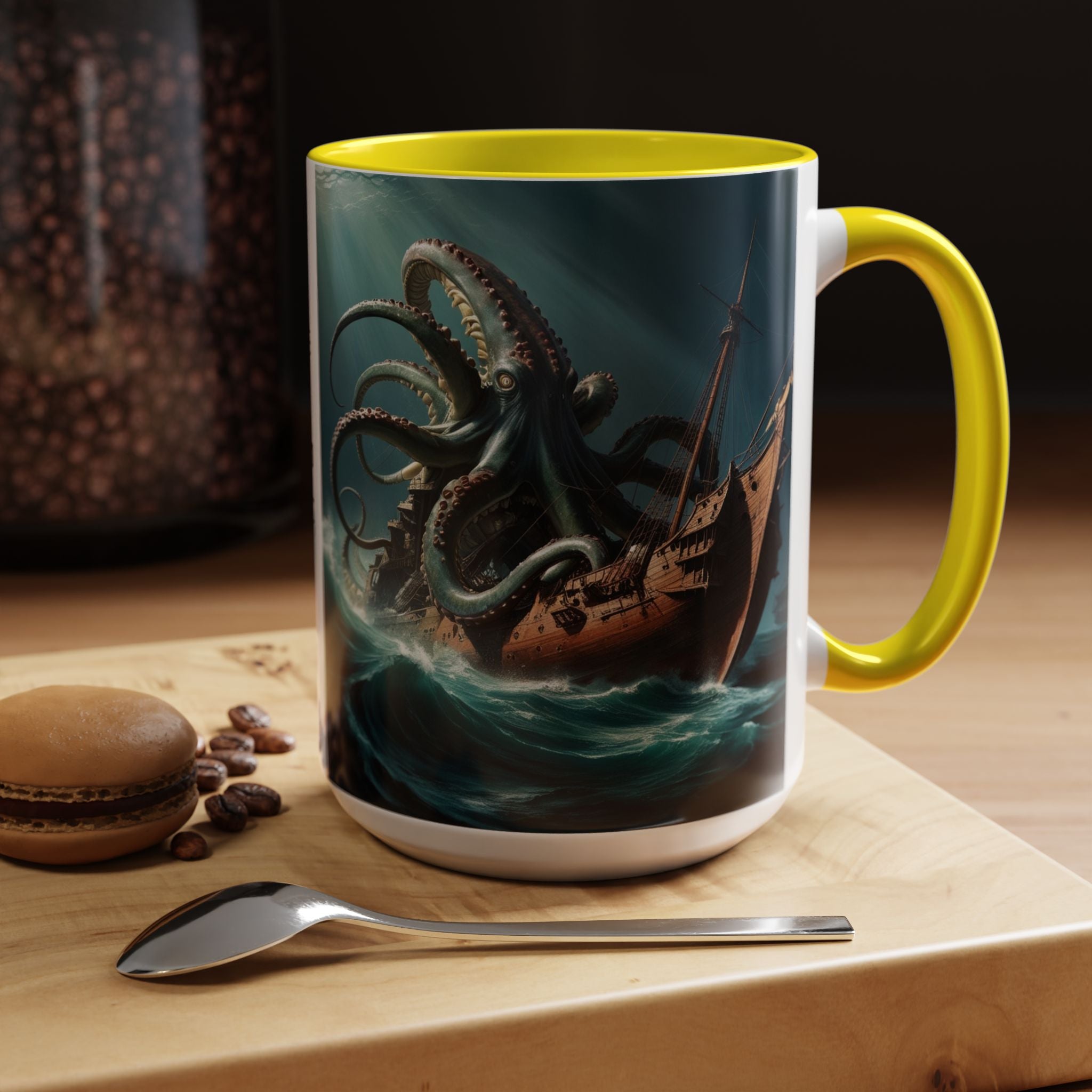 Kraken Coffee Mug: Giant Squid Coffee Cup, Legendary Monster, Nautical Gift
