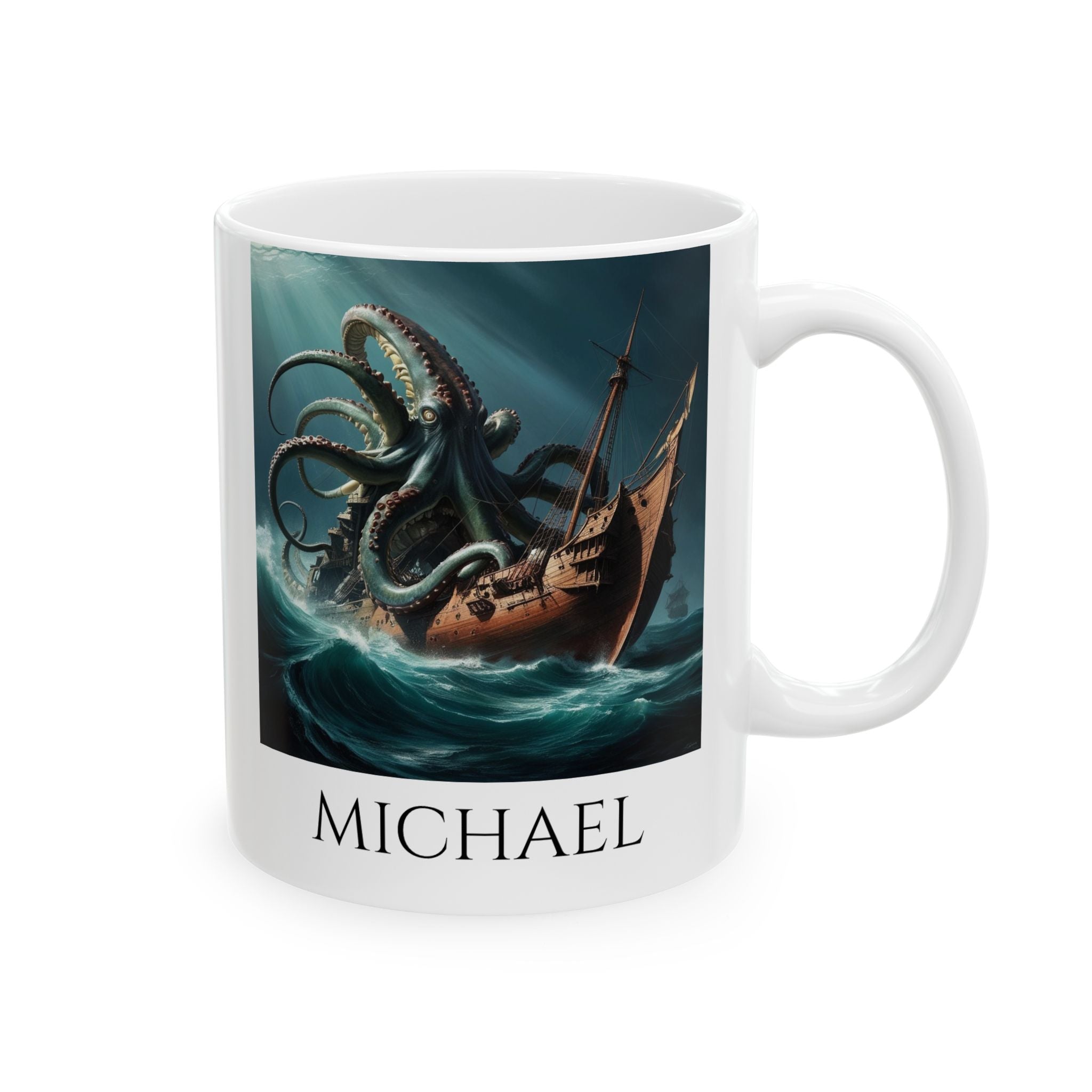 Customizable Kraken Coffee Mug: Giant Squid Coffee Cup, Sea Monster Gift