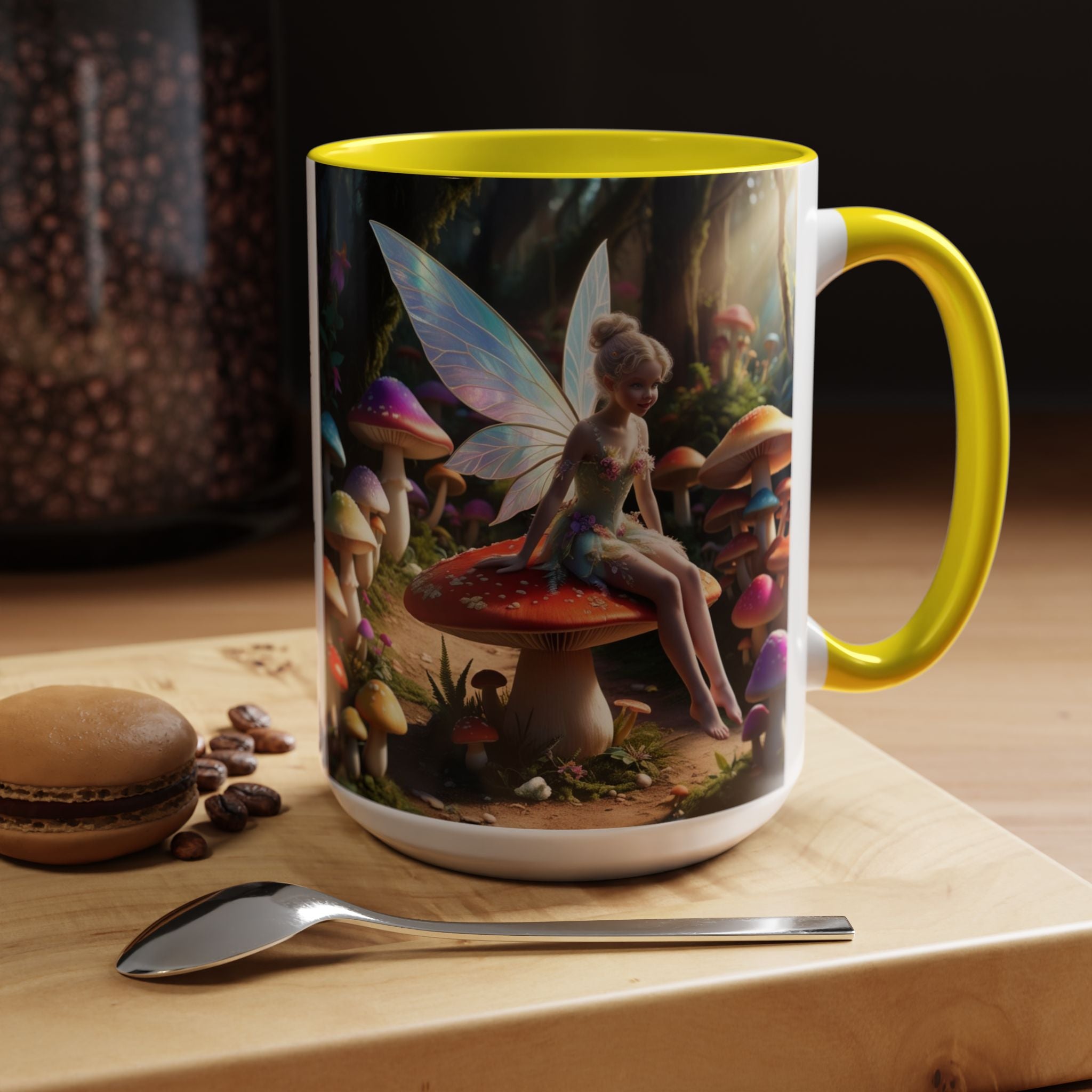 Fairy Garden Mug: Ceramic Toadstool Coffee Cup, Enchanted Forest Fantasy Gift
