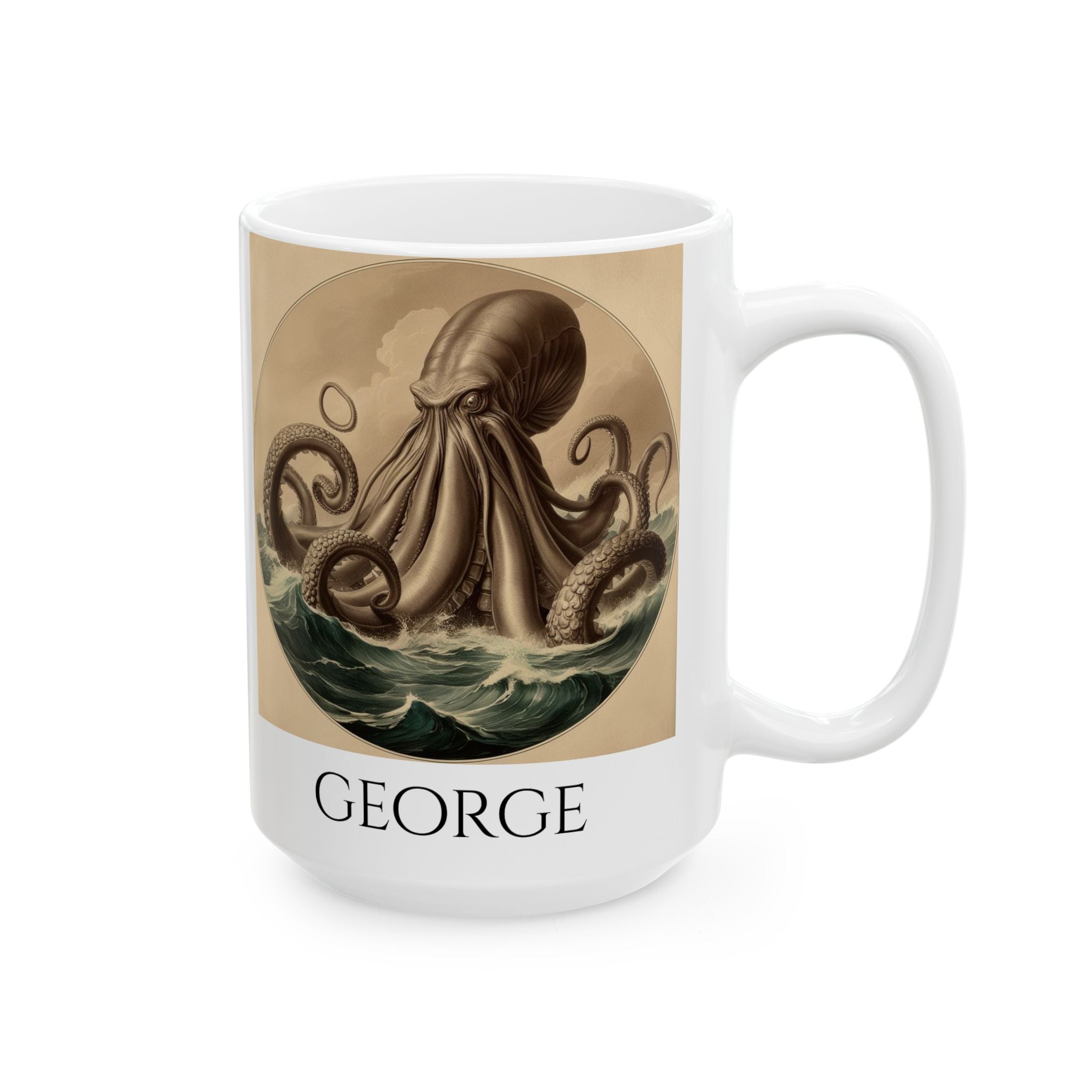 Customizable Kraken Coffee Mug: Mythical Creature, Octopus Coffee Cup, Sea Monster Gift