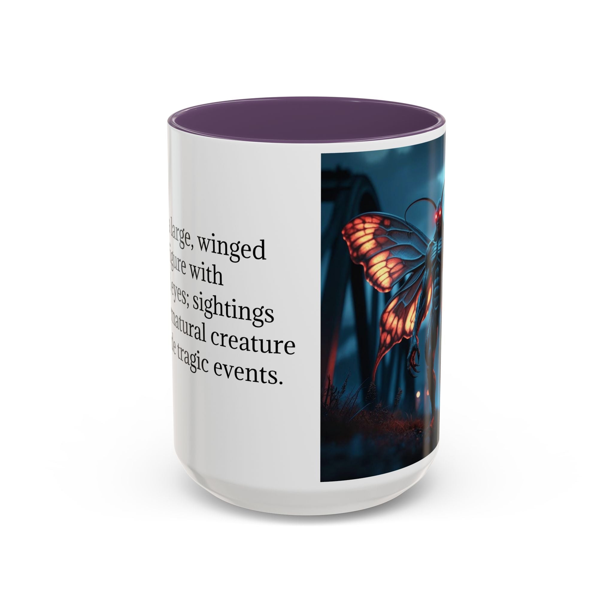 Mothman Coffee Mug: Supernatural Monster, Legendary Creature, Cryptid Gift (Bridge)