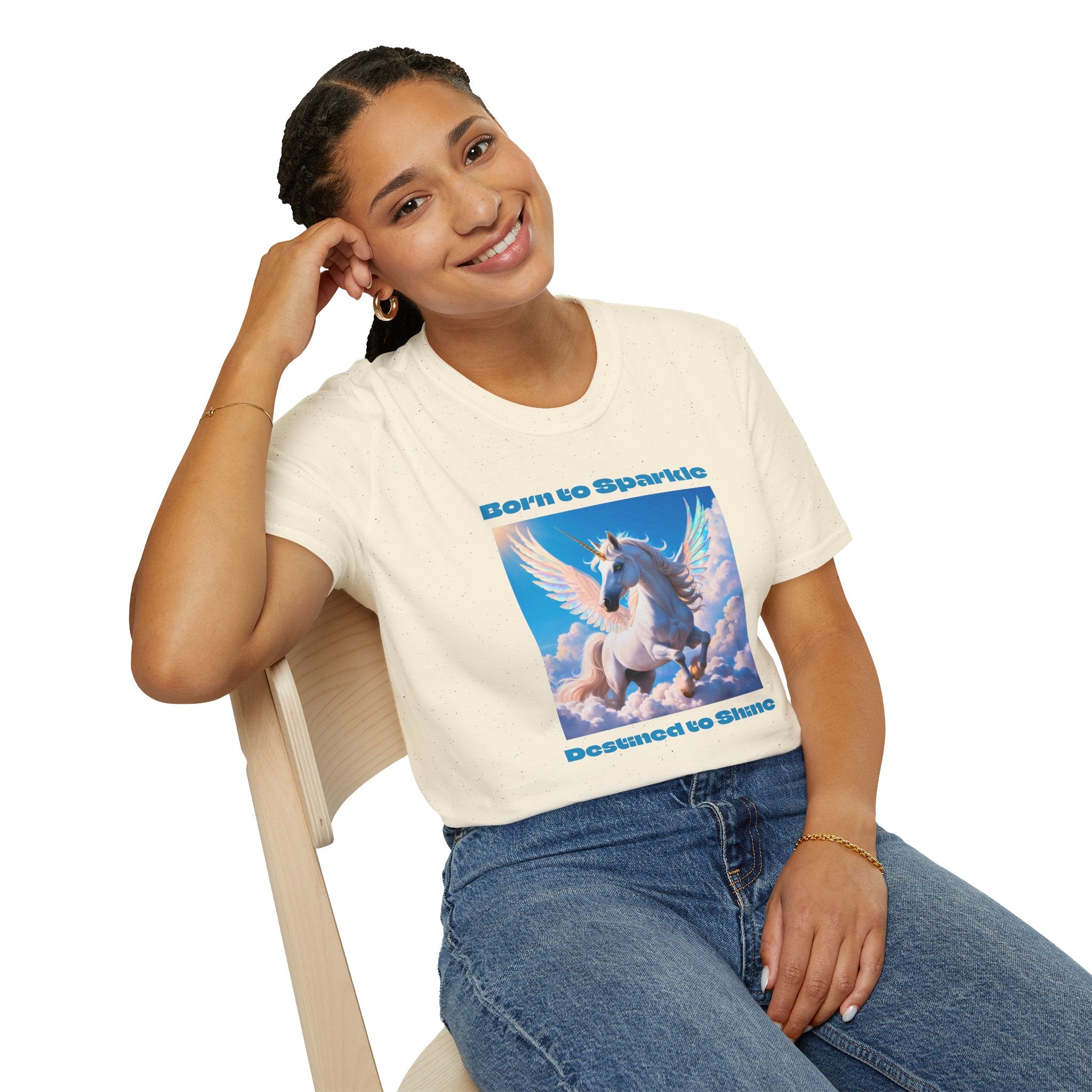 Unicorn Shirt: Legendary Alicorn Graphic Tee, Boho Clothing, Fantasy Apparel (Blue)