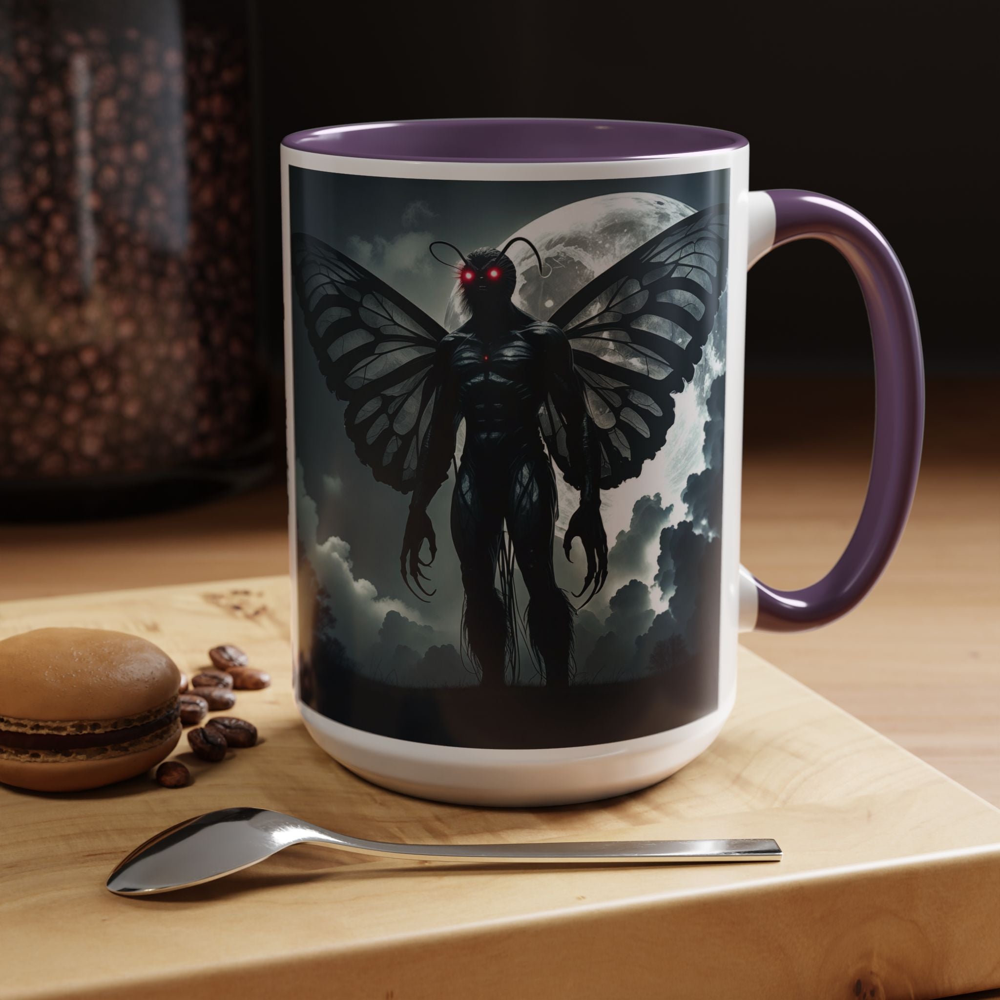 Mothman Coffee Mug: Supernatural Cryptid, Legendary Monster, Mugs for Men (Moon)