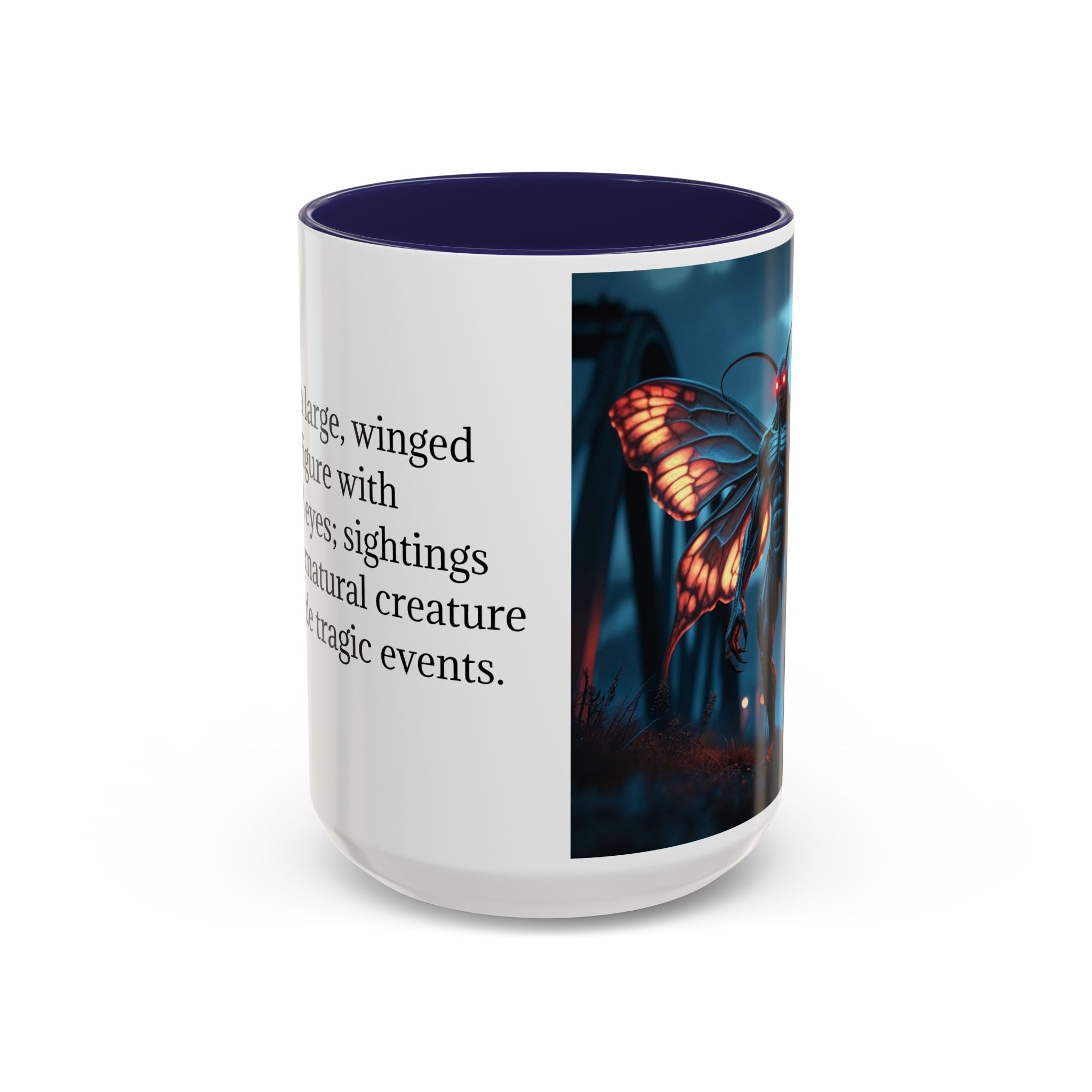 Mothman Coffee Mug: Supernatural Monster, Legendary Creature, Cryptid Gift (Bridge)