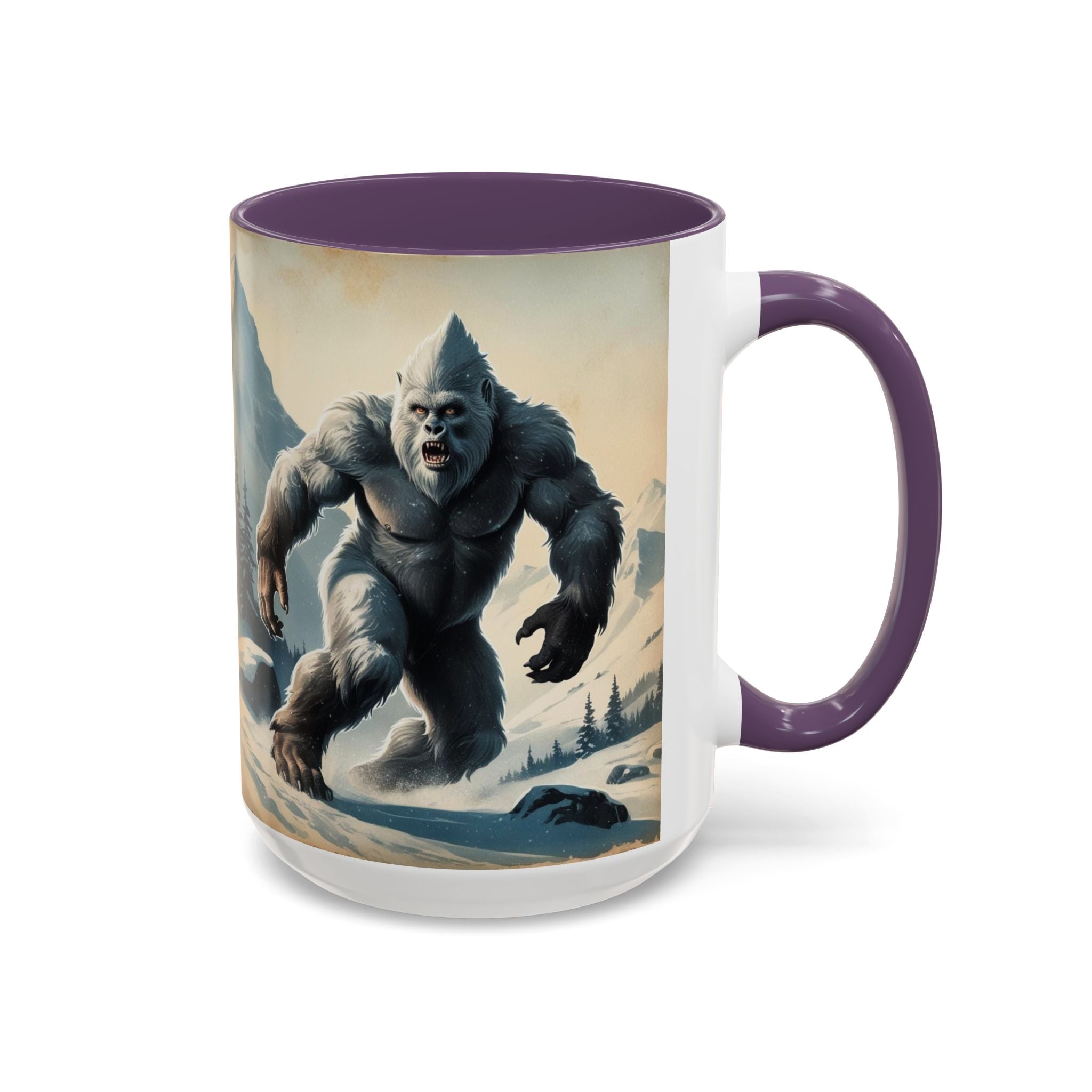 Abominable Snowman Ceramic Mug: Yeti Coffee Cup, Himalayan Mountain Cryptid, Bigfoot Camping Gift