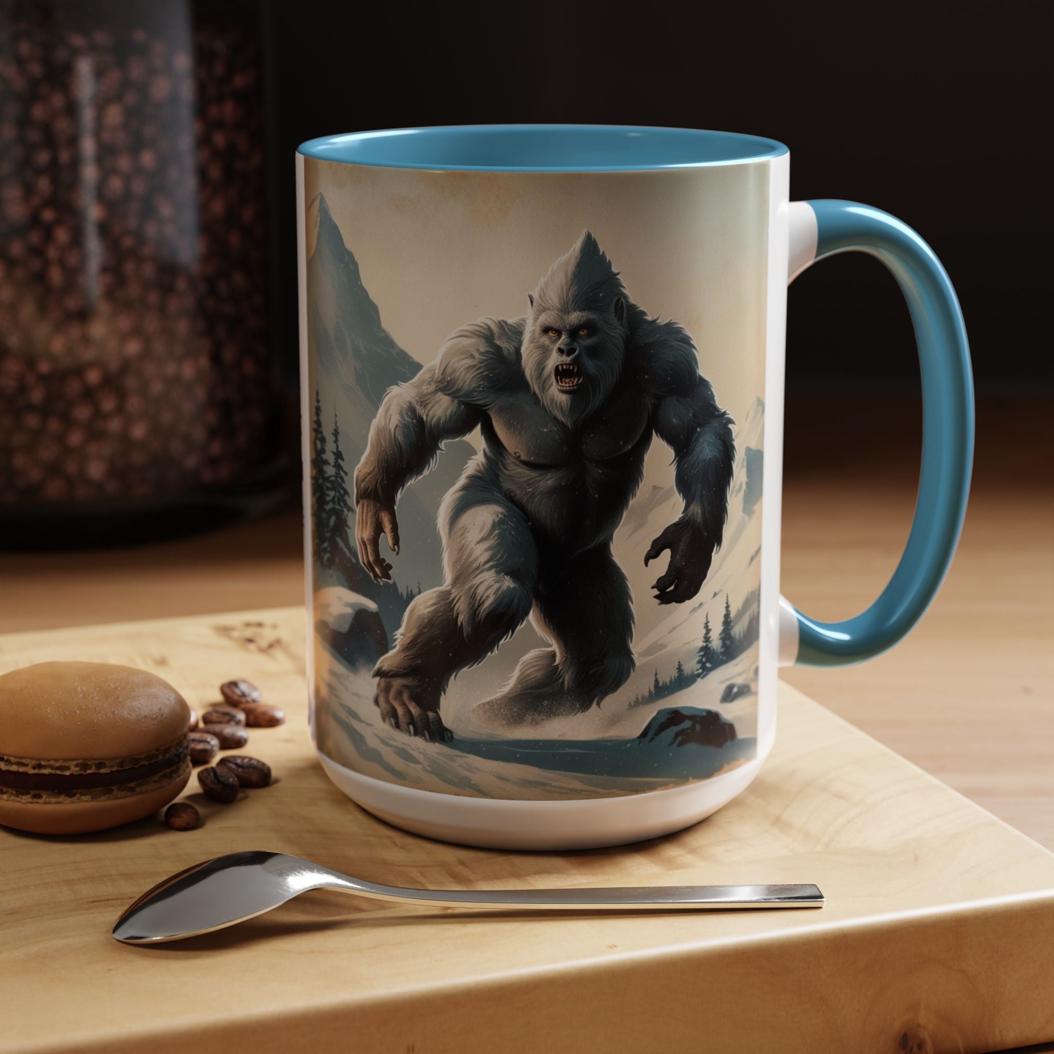 Abominable Snowman Ceramic Mug: Yeti Coffee Cup, Himalayan Mountain Cryptid, Bigfoot Camping Gift