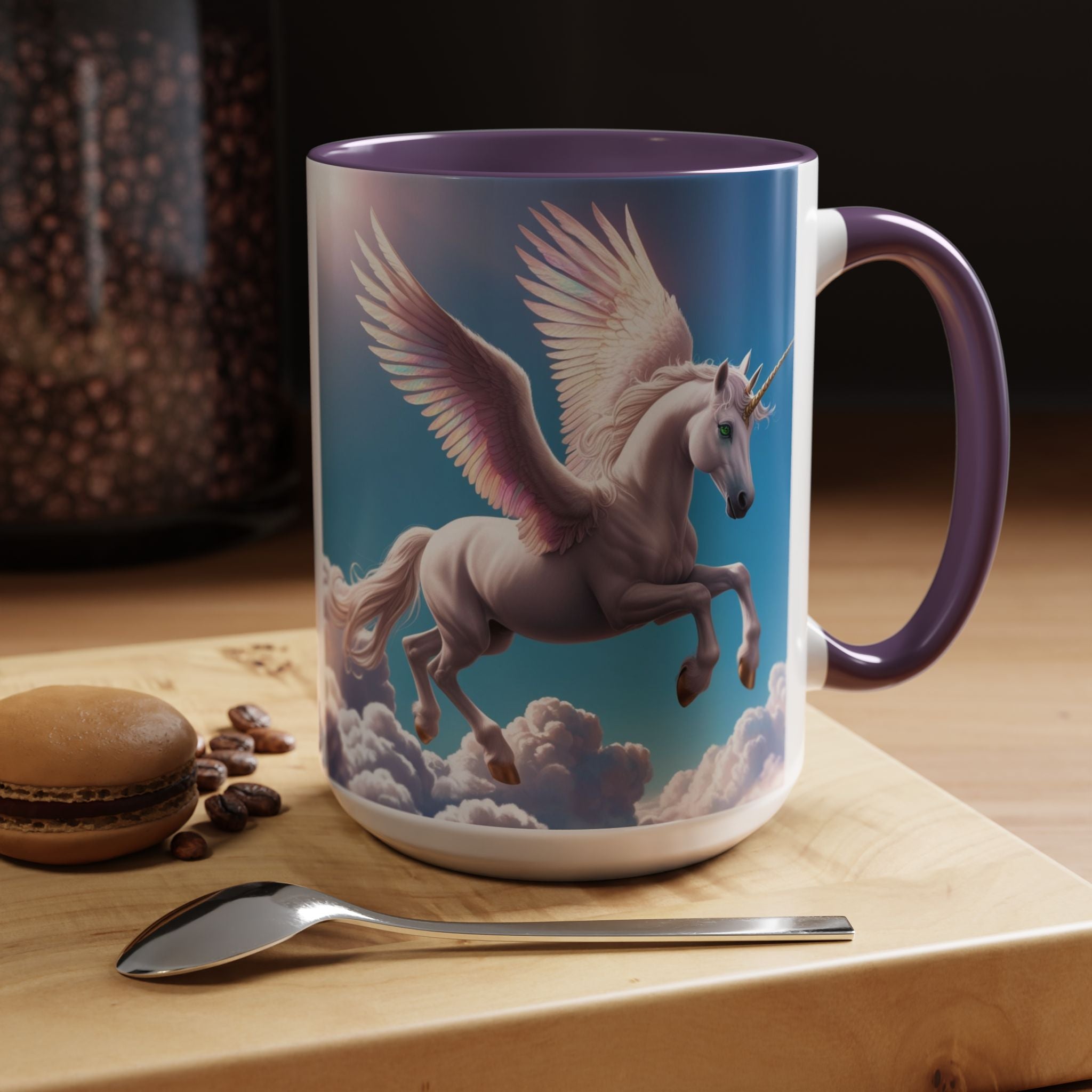 Unicorn Coffee Cup: Fantasy Alicorn Mug, Legendary Creature, Enchanted Gift (Purple)