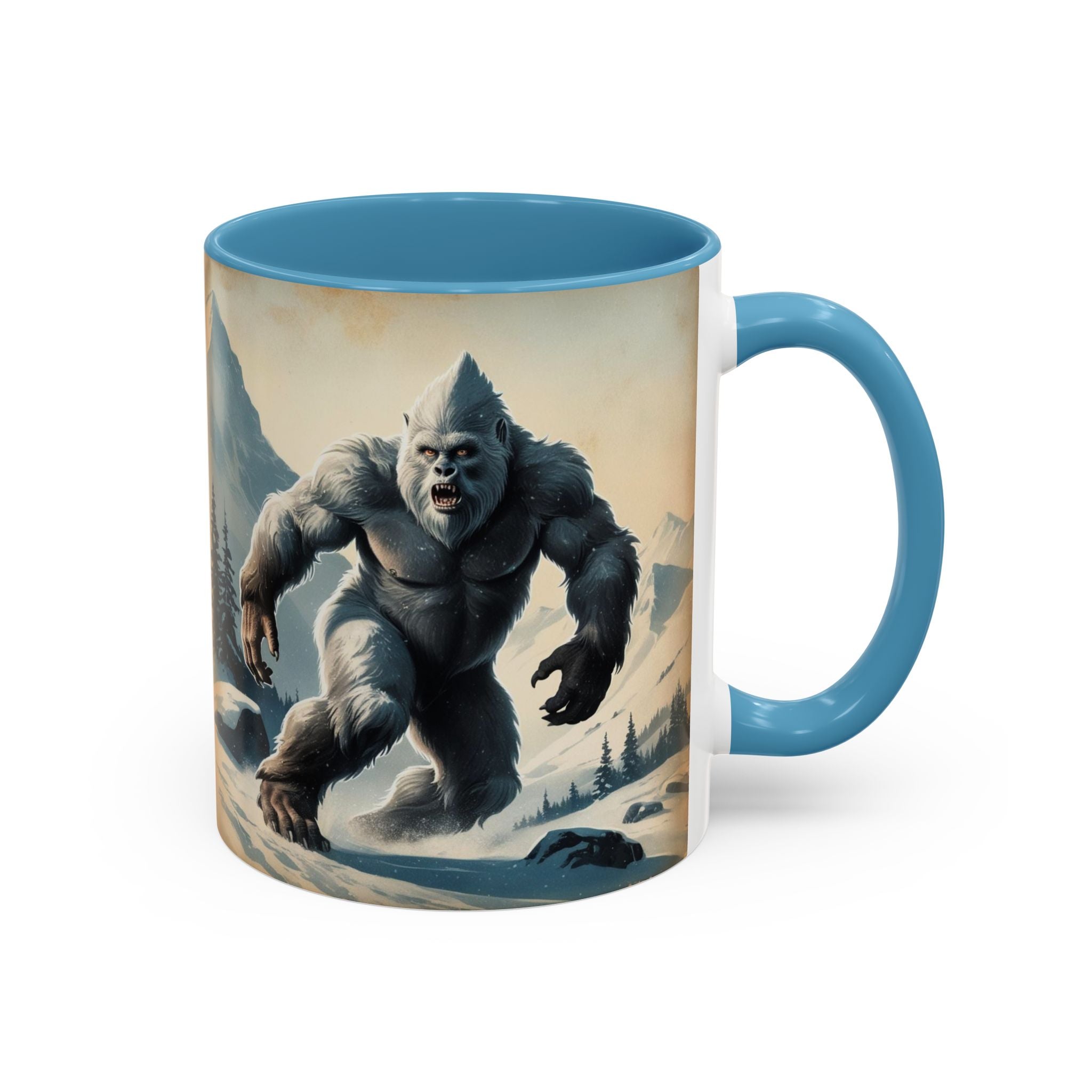 Abominable Snowman Ceramic Mug: Yeti Coffee Cup, Himalayan Mountain Cryptid, Bigfoot Camping Gift
