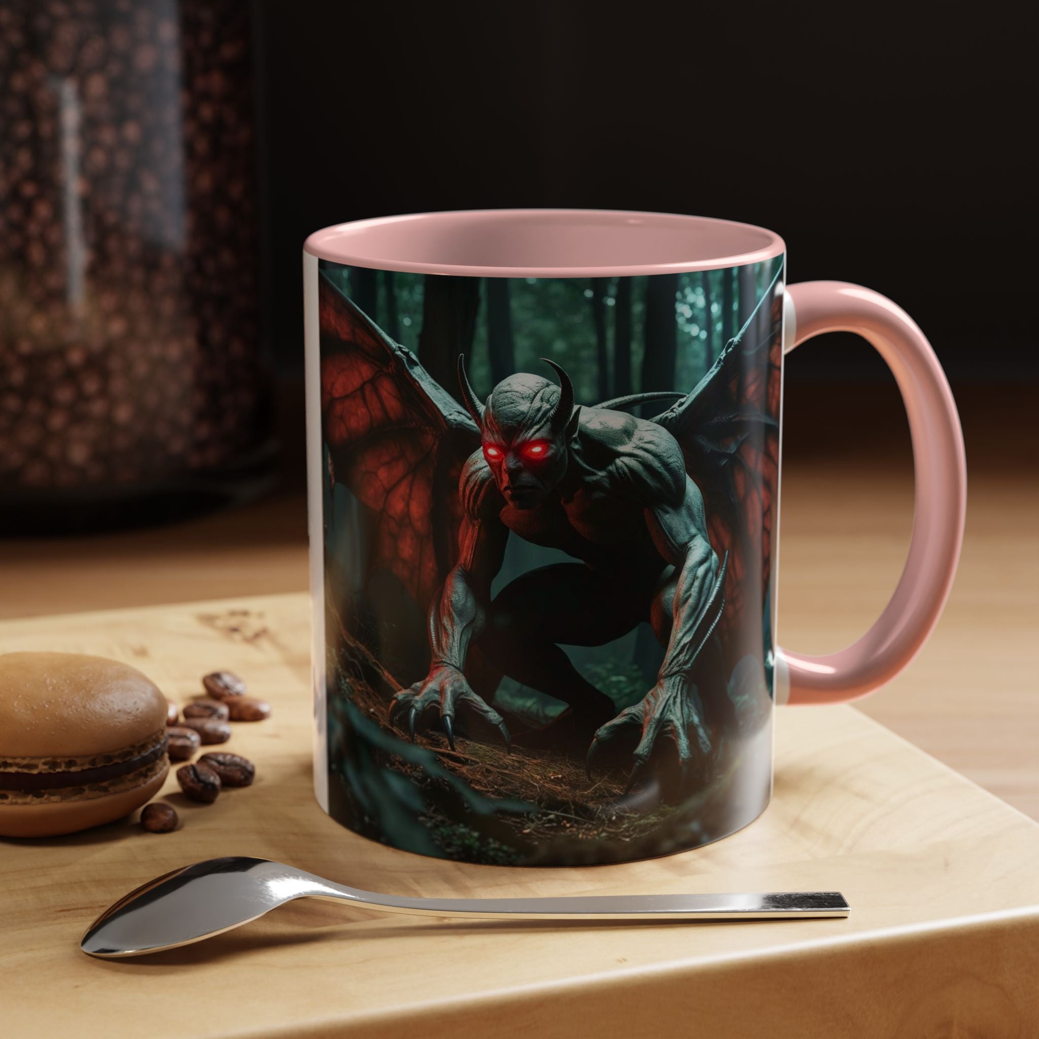 Mothman Mug: Supernatural Monster, Cryptid Mug, Mythical Creature, Urban Legend (Crouching)