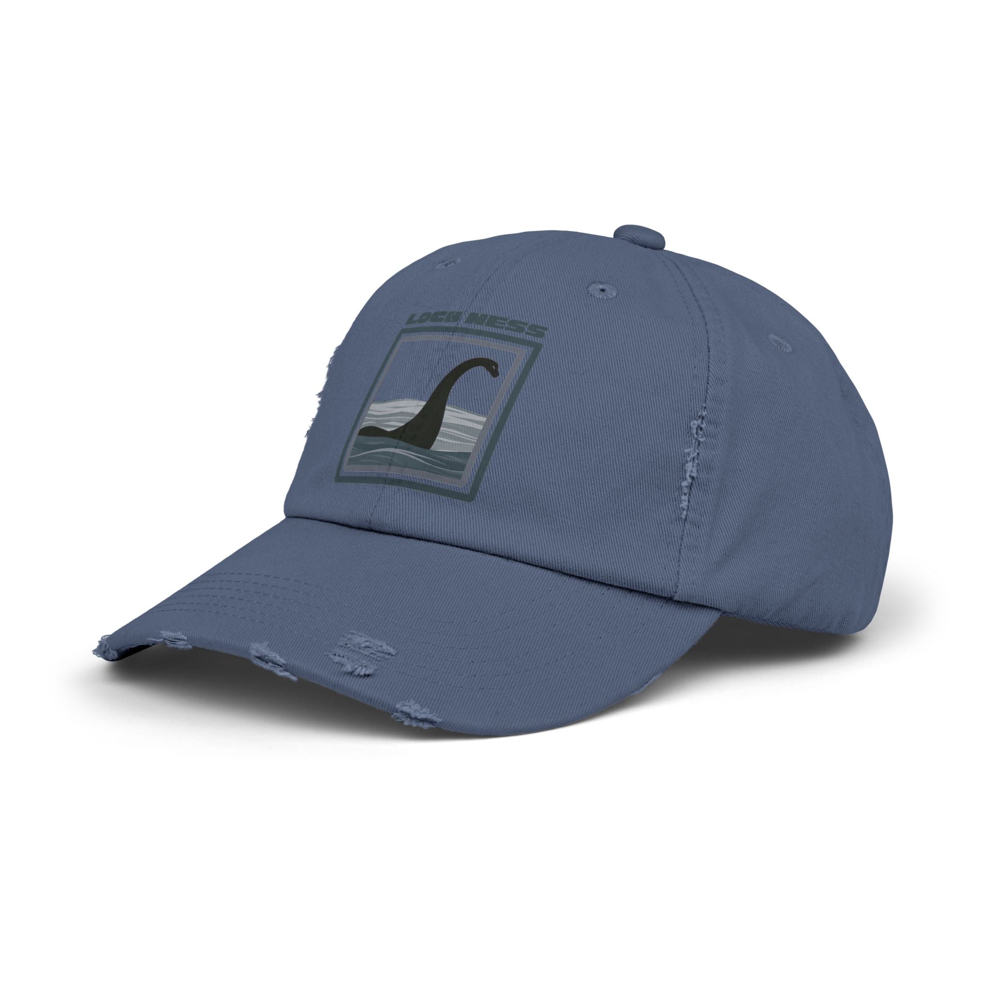 Loch Ness Monster: Unisex Distressed Cap, Adjustable Strap, Casual Outdoor Style (Slate)
