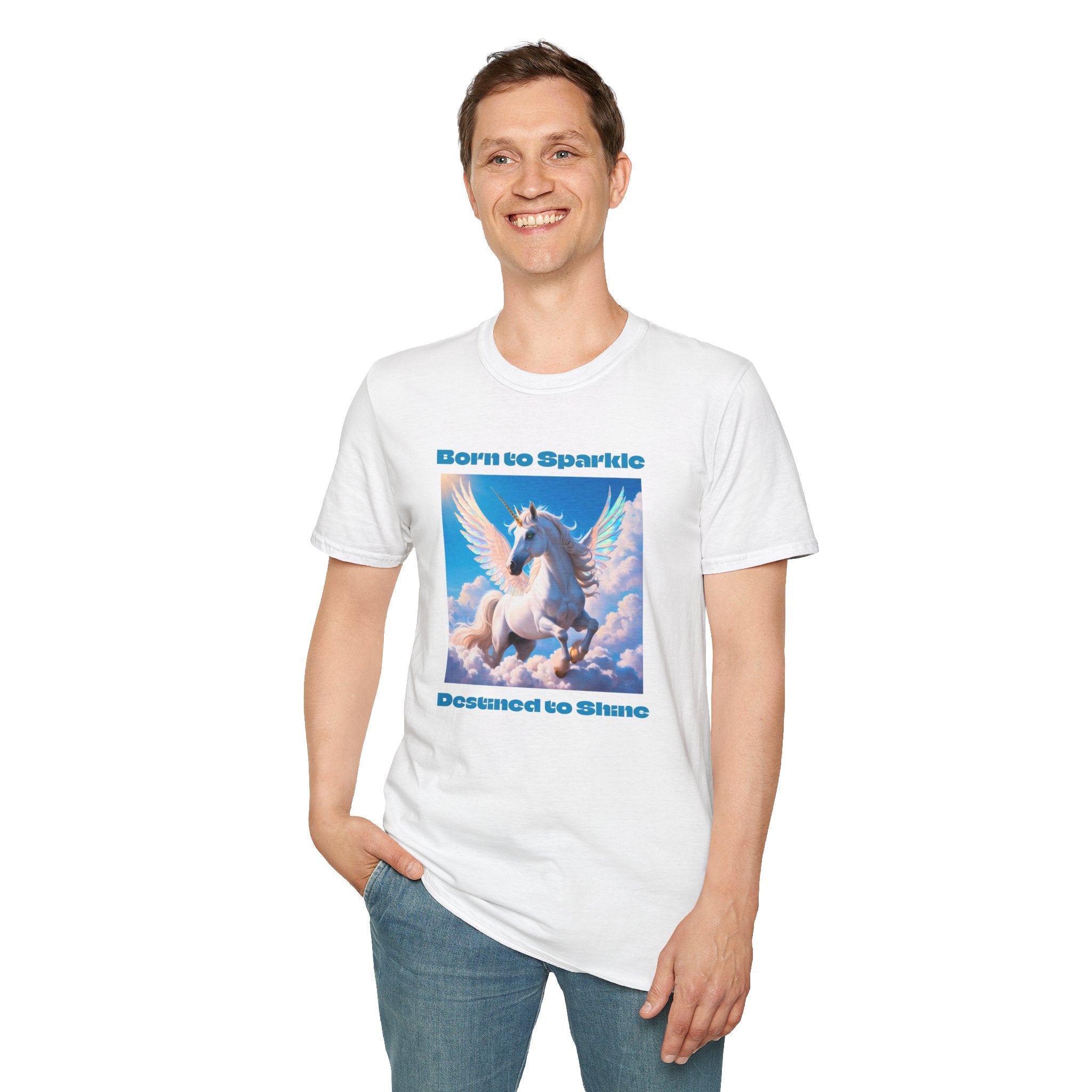 Unicorn Shirt: Legendary Alicorn Graphic Tee, Boho Clothing, Fantasy Apparel (Blue)