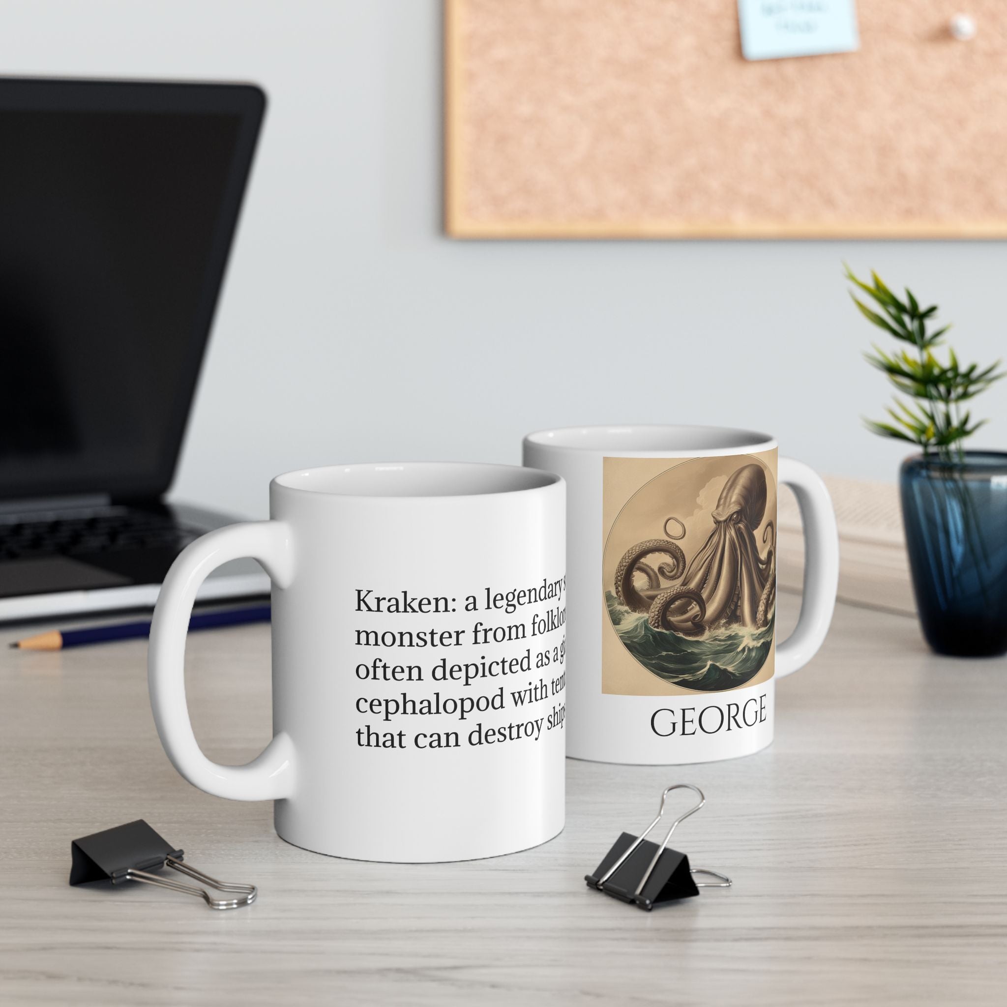 Customizable Kraken Coffee Mug: Mythical Creature, Octopus Coffee Cup, Sea Monster Gift
