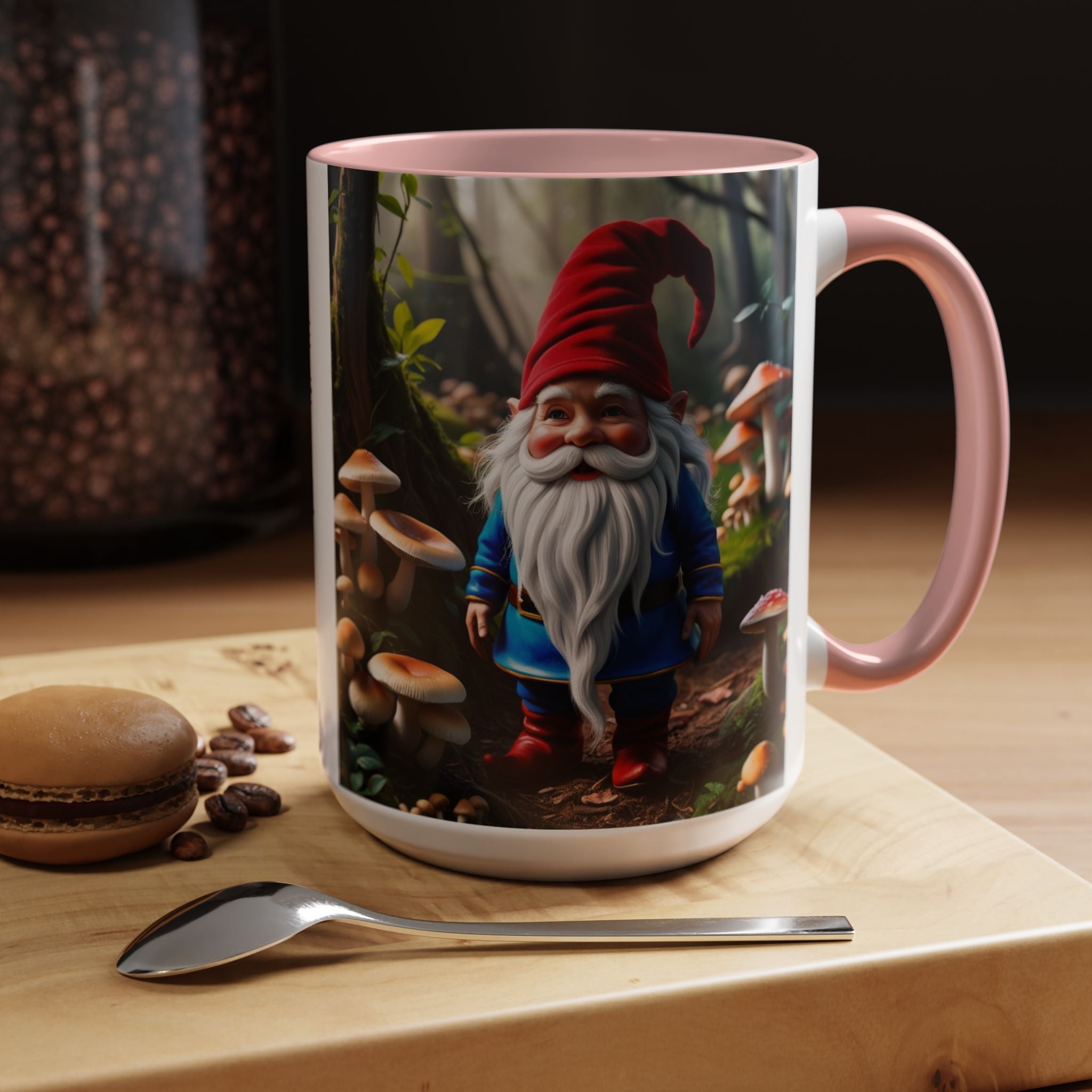 Gnome Coffee Mug: Nordic Folklore Gift, Scandinavian Nisse, Enchanted Mushroom Garden