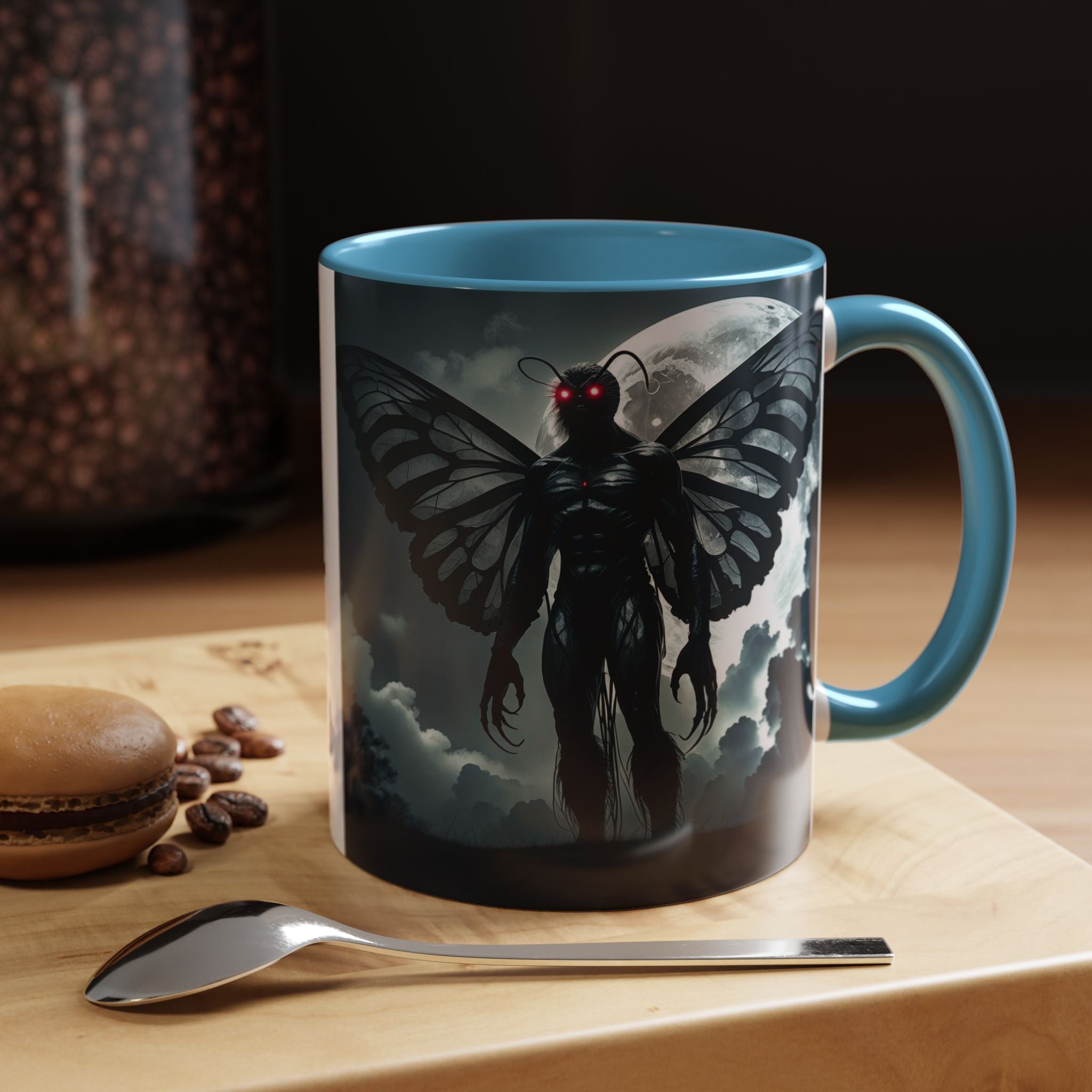Mothman Coffee Mug: Supernatural Cryptid, Legendary Monster, Mugs for Men (Moon)