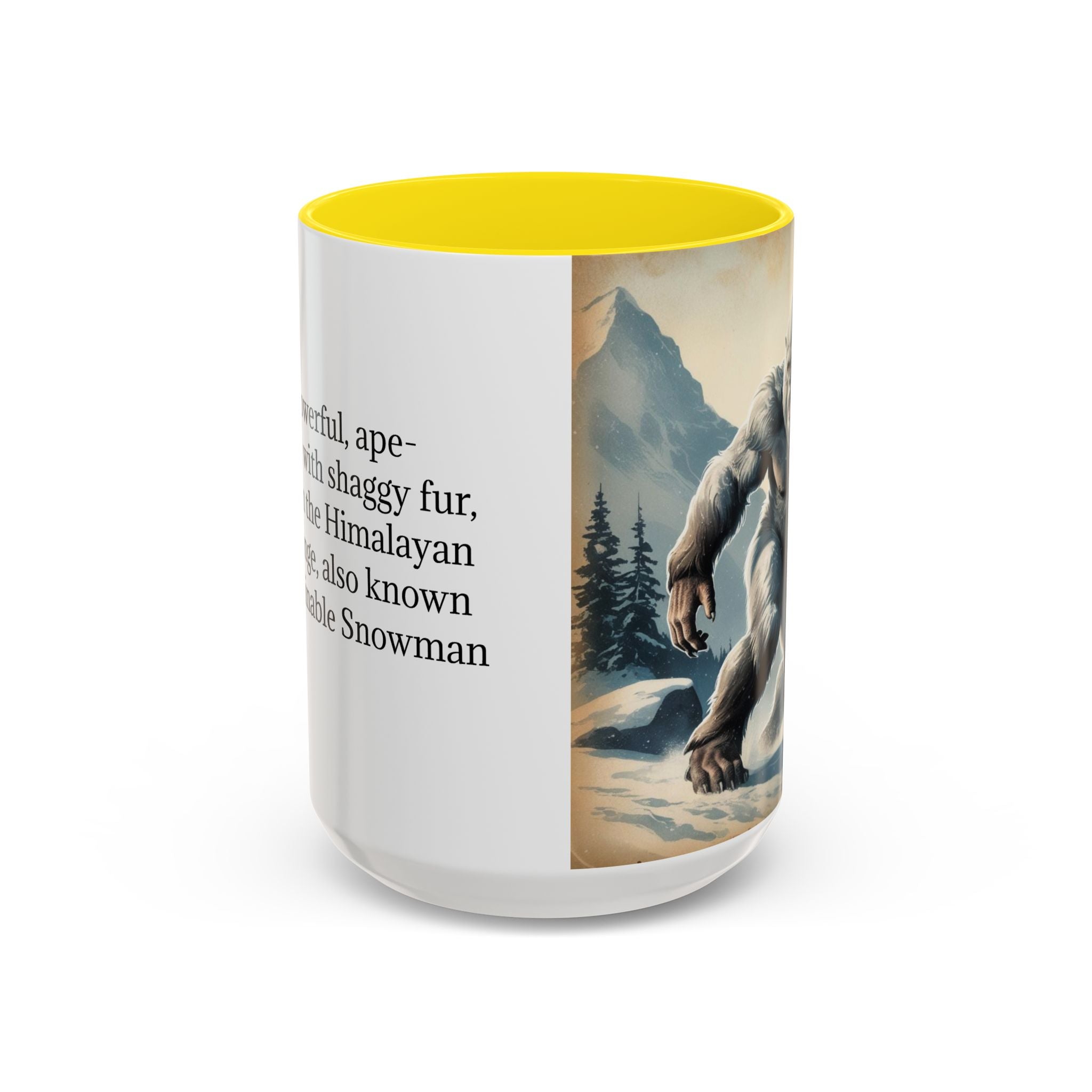 Abominable Snowman Ceramic Mug: Yeti Coffee Cup, Himalayan Mountain Cryptid, Bigfoot Camping Gift