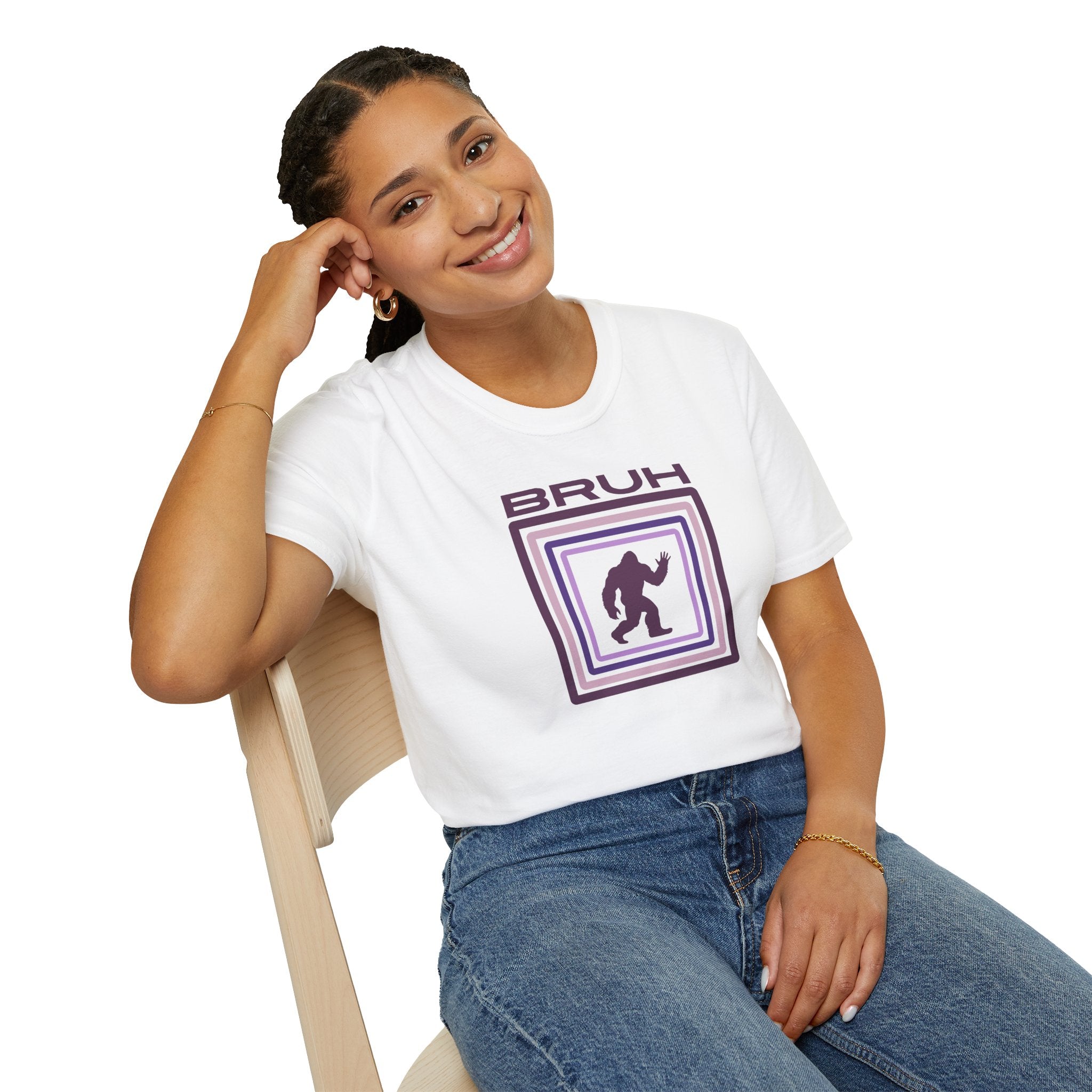 Bigfoot Shirt: Sasquatch Graphic Tee, Bruh, Mythical Creature, Soft Cotton T-Shirt
