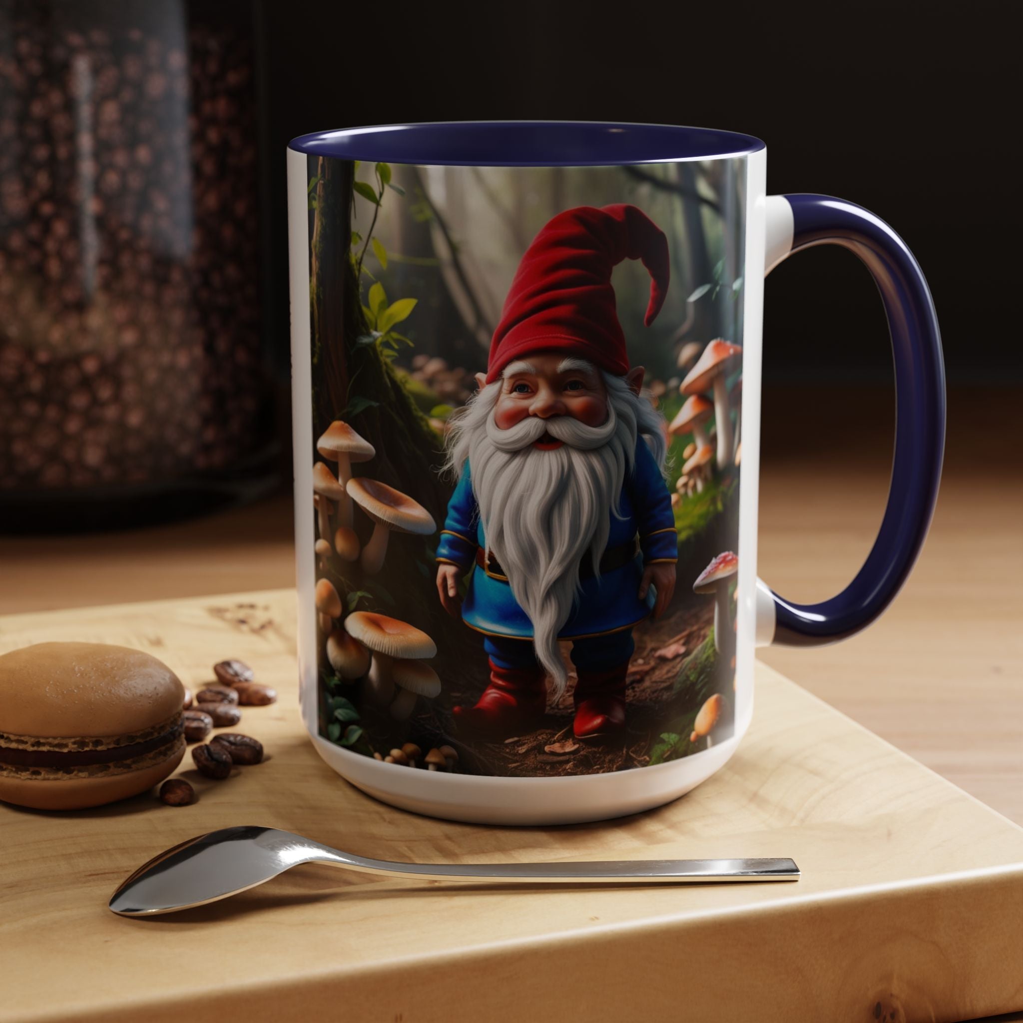 Gnome Coffee Mug: Nordic Folklore Gift, Scandinavian Nisse, Enchanted Mushroom Garden