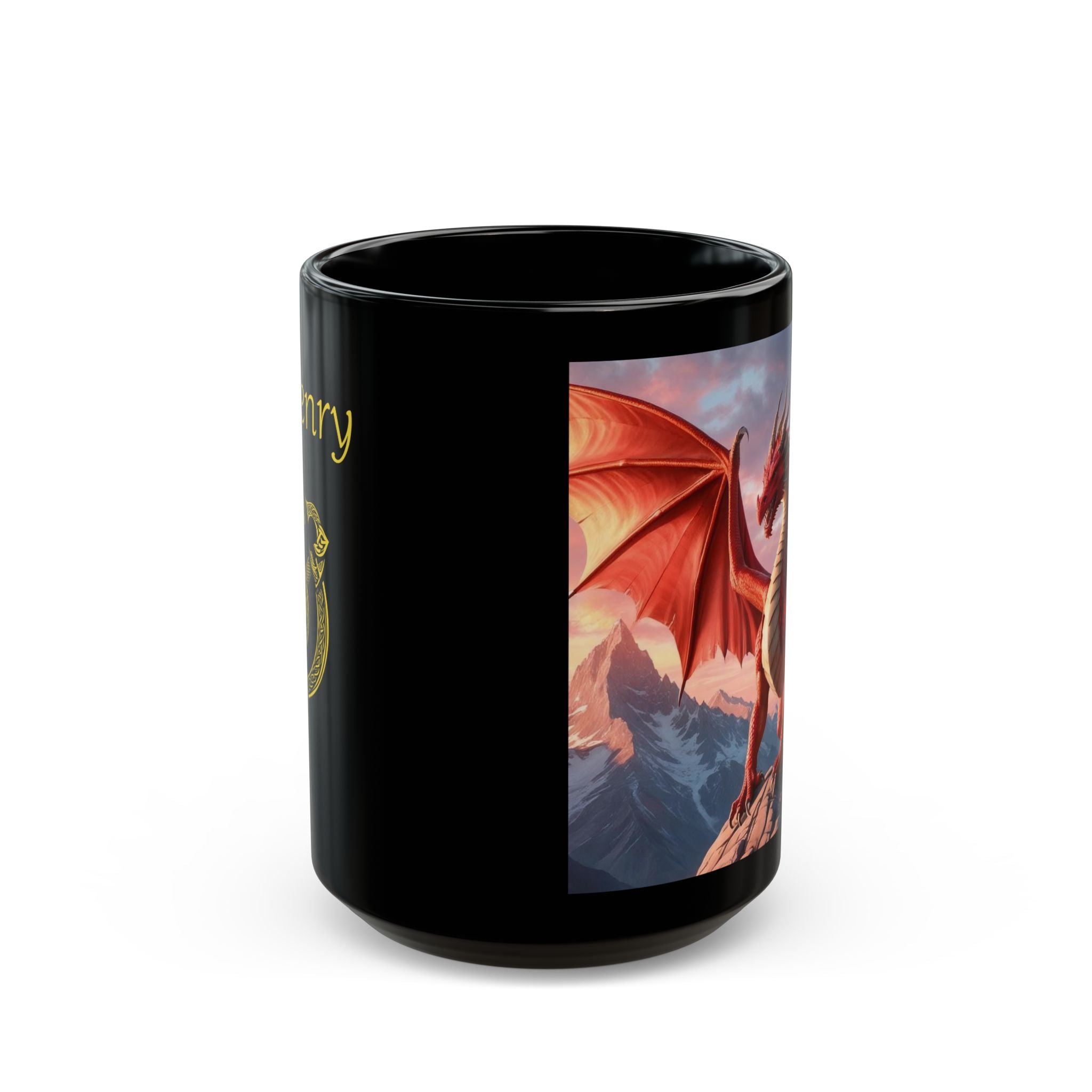 Customizable Dragon Coffee Mug: Personalized Family Crest, DnD Gift, Fire Drake