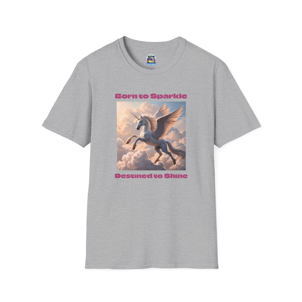 Unicorn Graphic Tee: Legendary Alicorn, Soft Cotton Shirt, Born to Sparkle