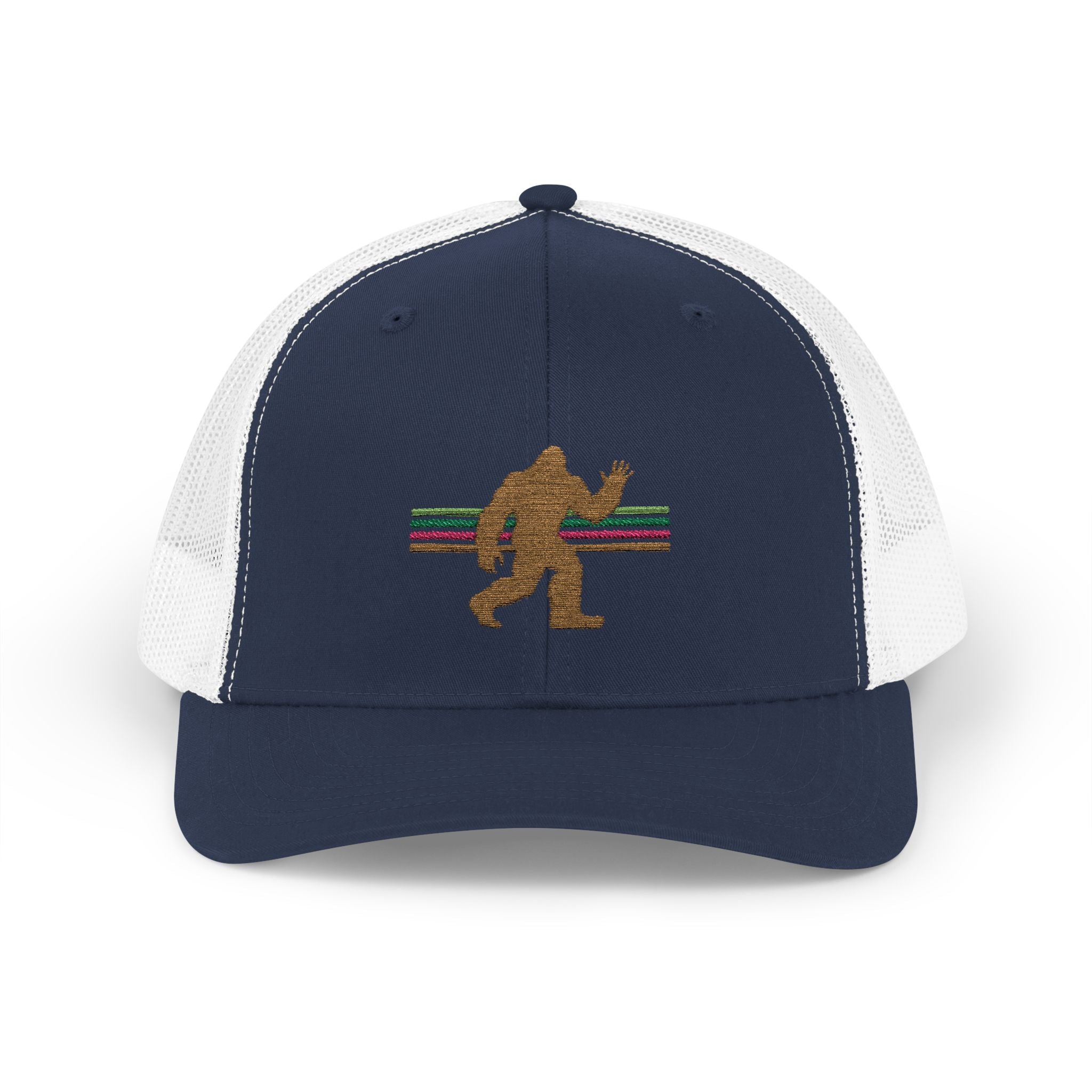 Bigfoot Trucker Hat: Embroidered Sasquatch, Baseball Cap, Custom Snapback Hat