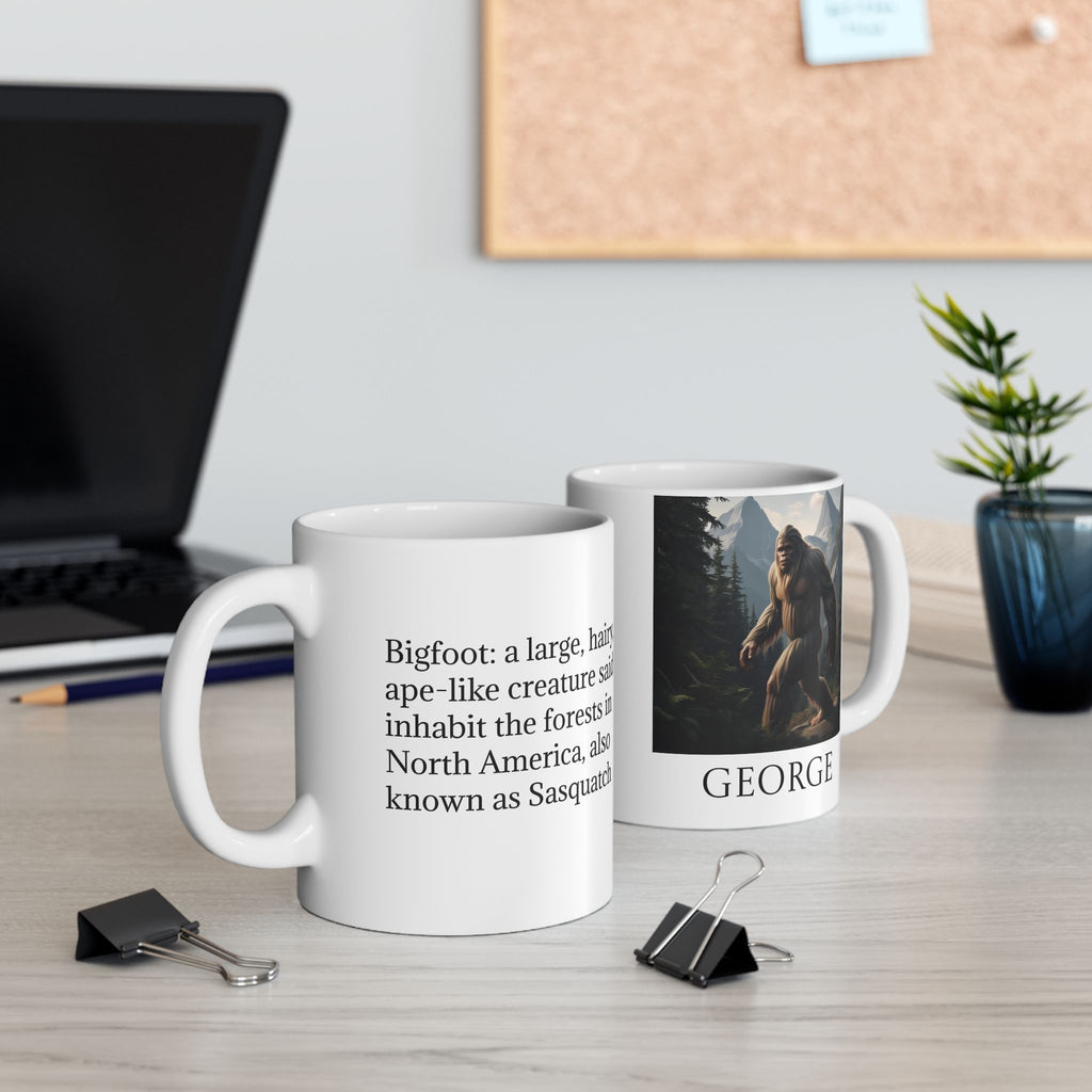 Customizable Bigfoot Coffee Mug: Sasquatch Camping Gift, Pacific Northwest Cryptid
