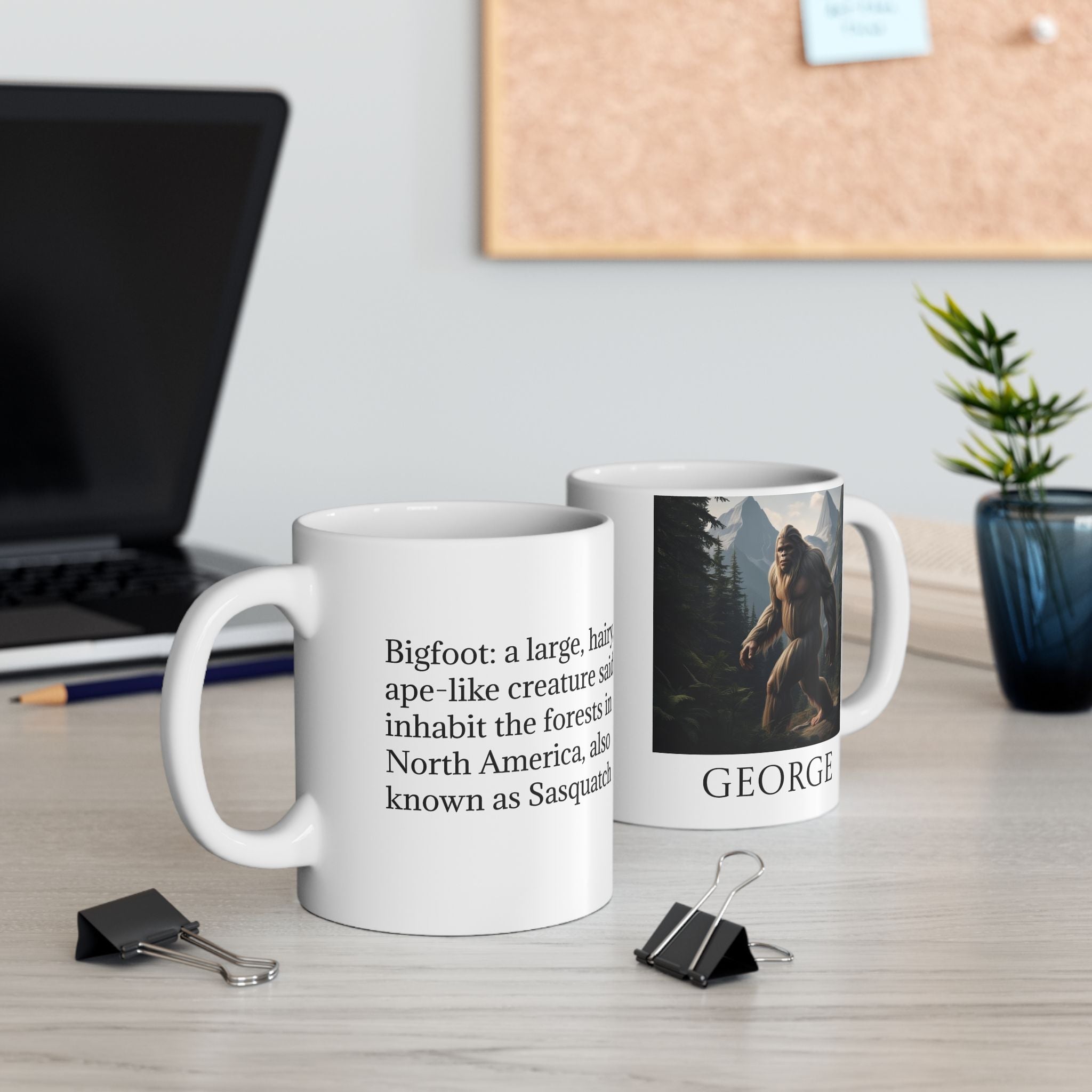Customizable Bigfoot Coffee Mug: Sasquatch Camping Gift, Pacific Northwest Cryptid
