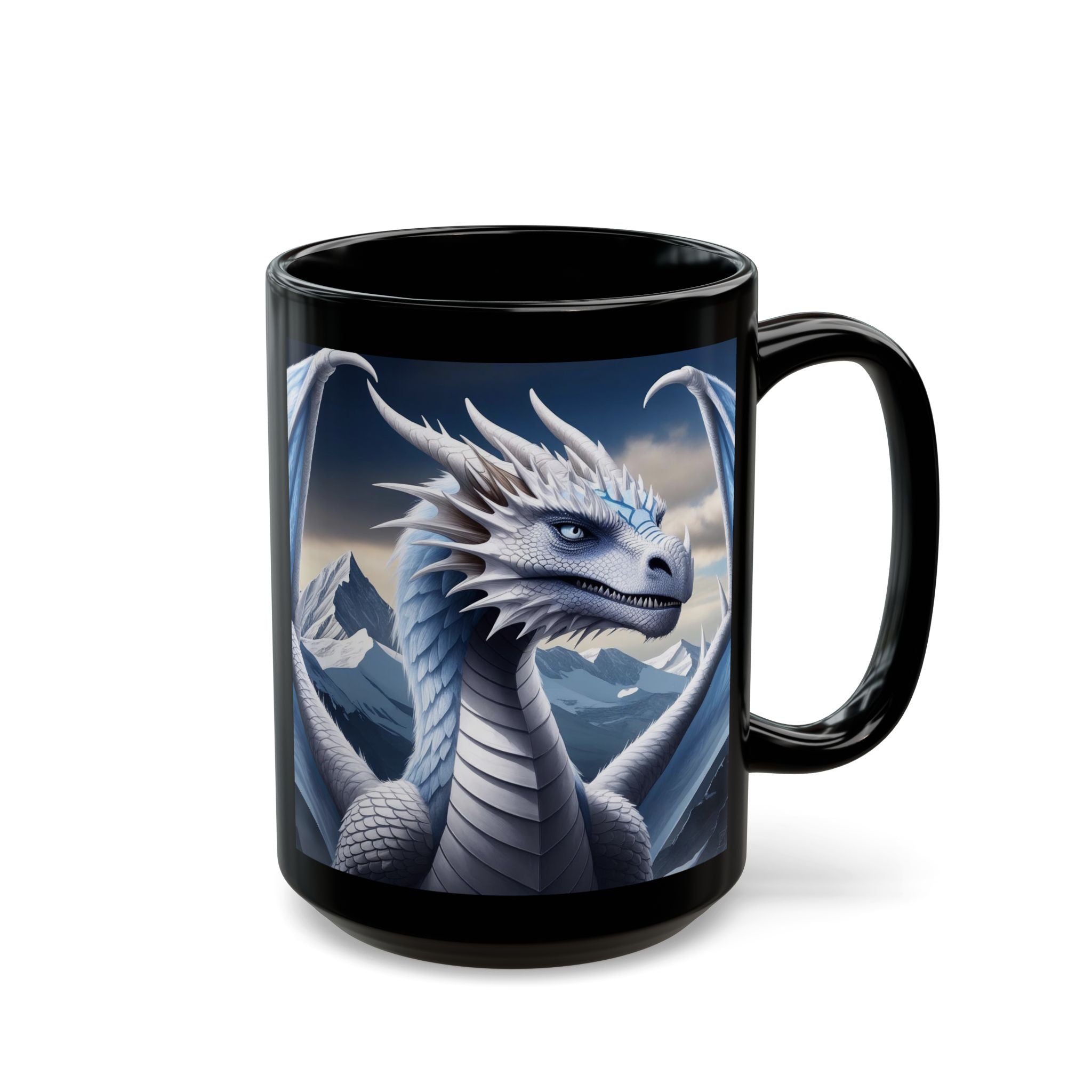 Personalized Dragon Coffee Mug: Customizable DnD Coffee Cup, Frost Drake
