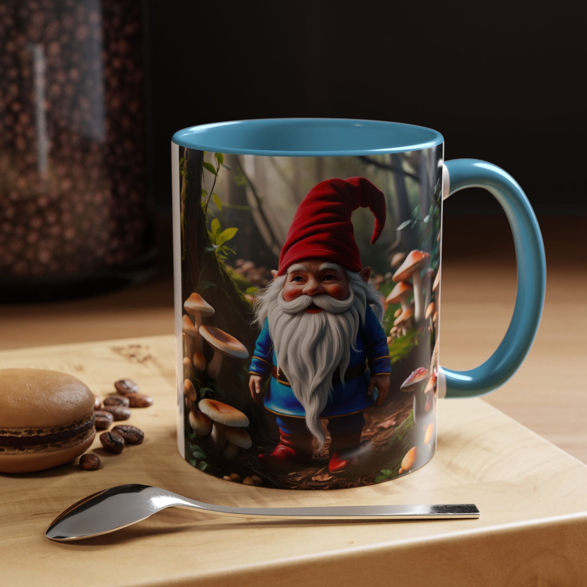 Gnome Coffee Mug: Nordic Folklore Gift, Scandinavian Nisse, Enchanted Mushroom Garden