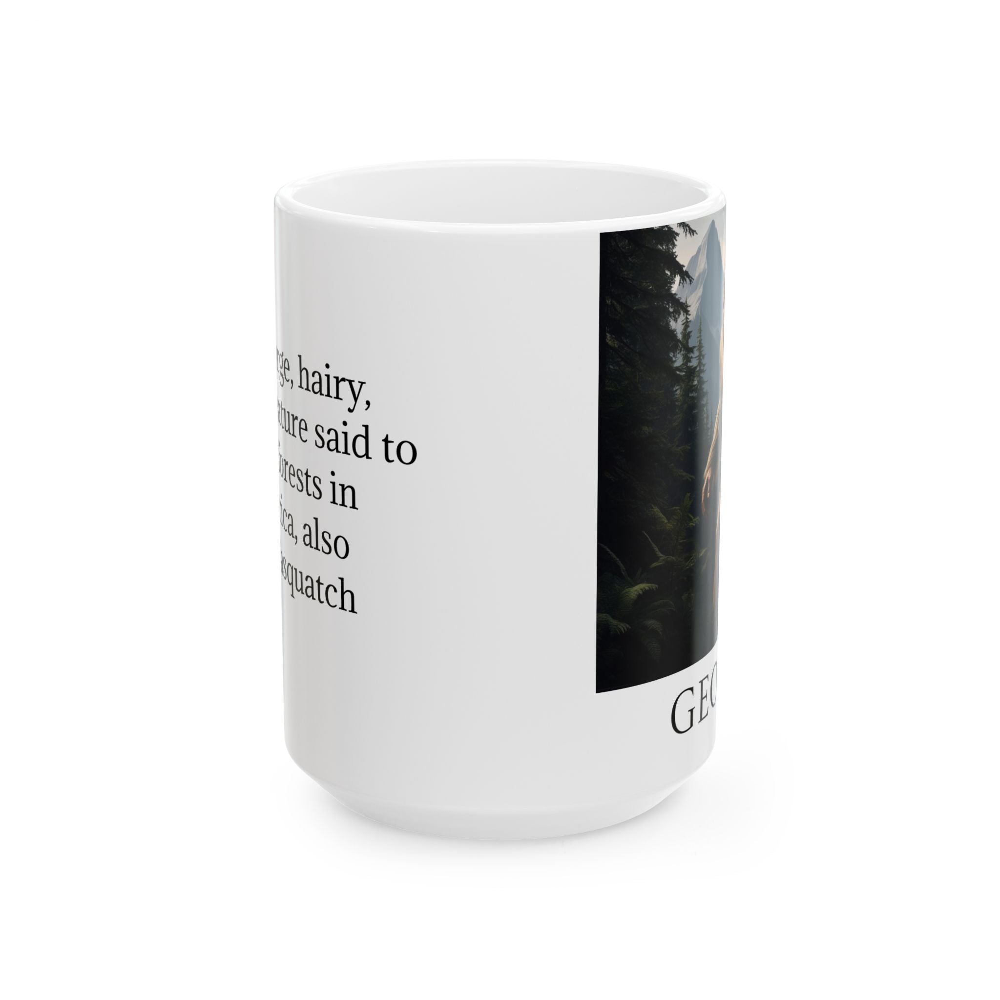 Customizable Bigfoot Coffee Mug: Sasquatch Camping Gift, Pacific Northwest Cryptid