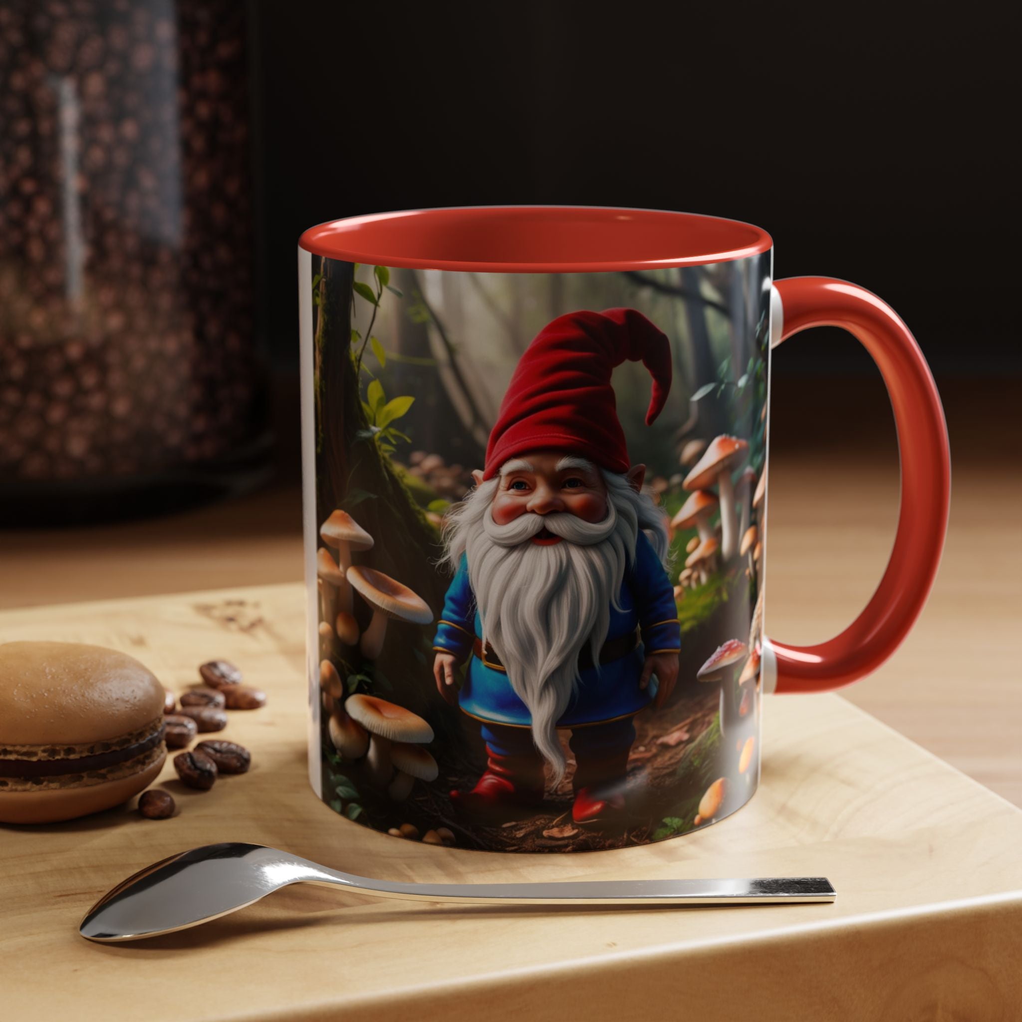 Gnome Coffee Mug: Nordic Folklore Gift, Scandinavian Nisse, Enchanted Mushroom Garden