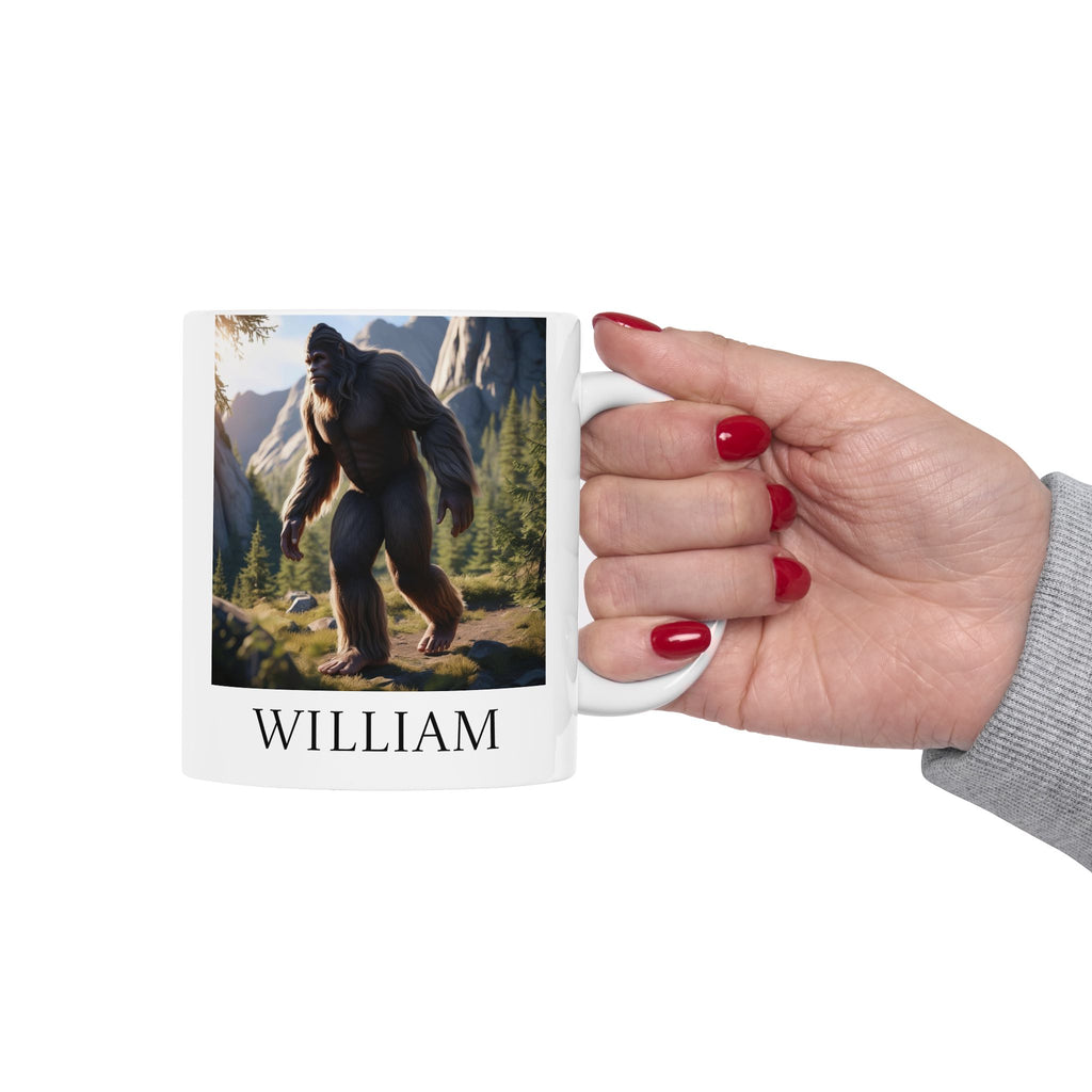 Personalized Bigfoot Coffee Cup: Sasquatch Mugs for Men, Customizable Camping Gift