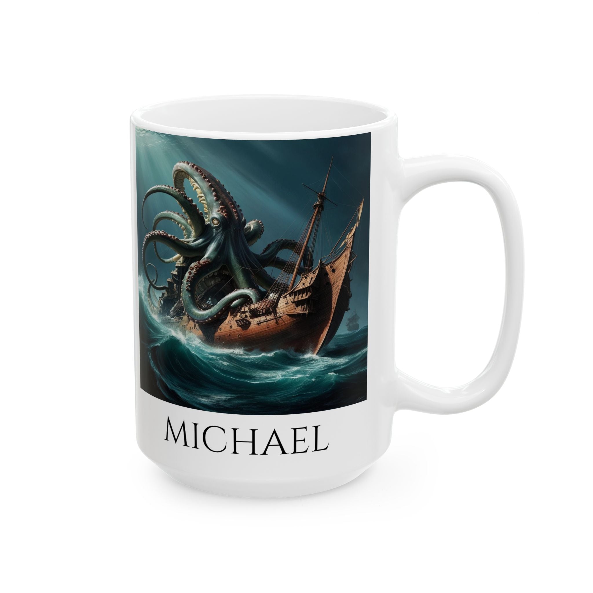 Customizable Kraken Coffee Mug: Giant Squid Coffee Cup, Sea Monster Gift