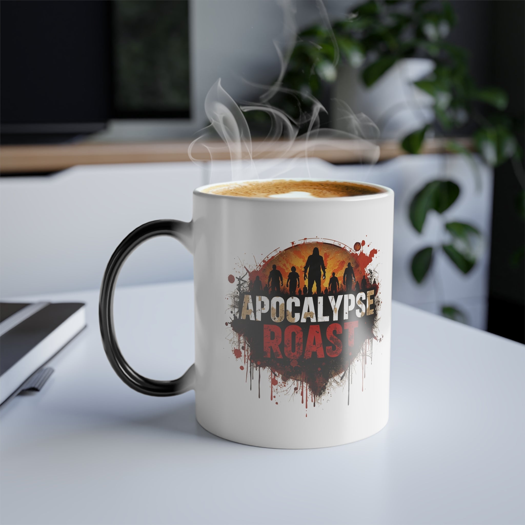 Zombie Coffee Mug: Color Changing, Halloween Horror, Apocalypse Roast (Fire)