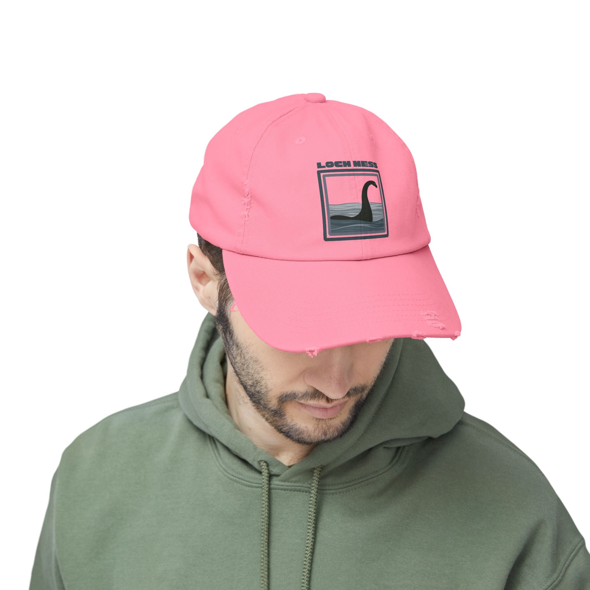 Loch Ness Monster: Unisex Distressed Cap, Adjustable Strap, Casual Outdoor Style (Slate)