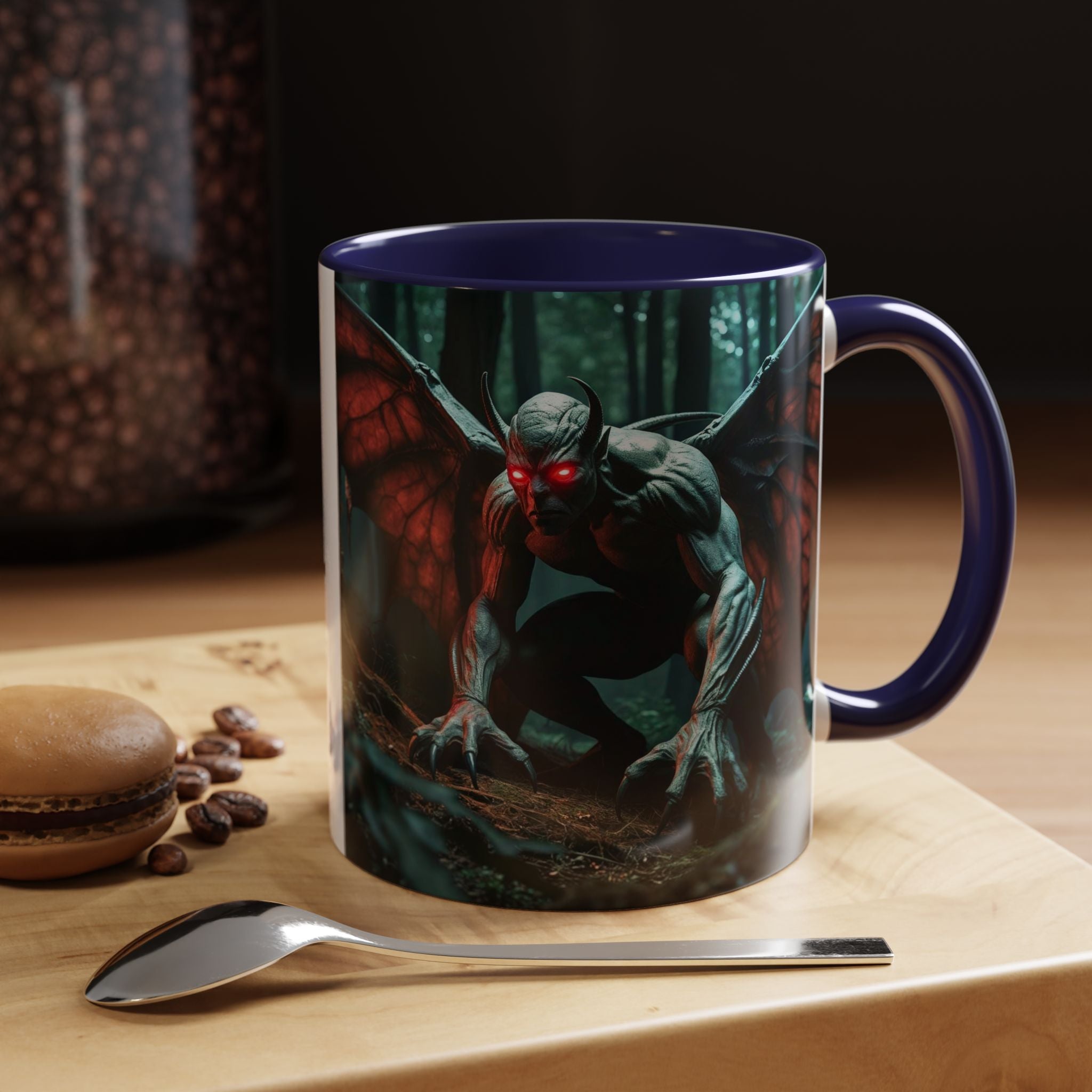 Mothman Mug: Supernatural Monster, Cryptid Mug, Mythical Creature, Urban Legend (Crouching)