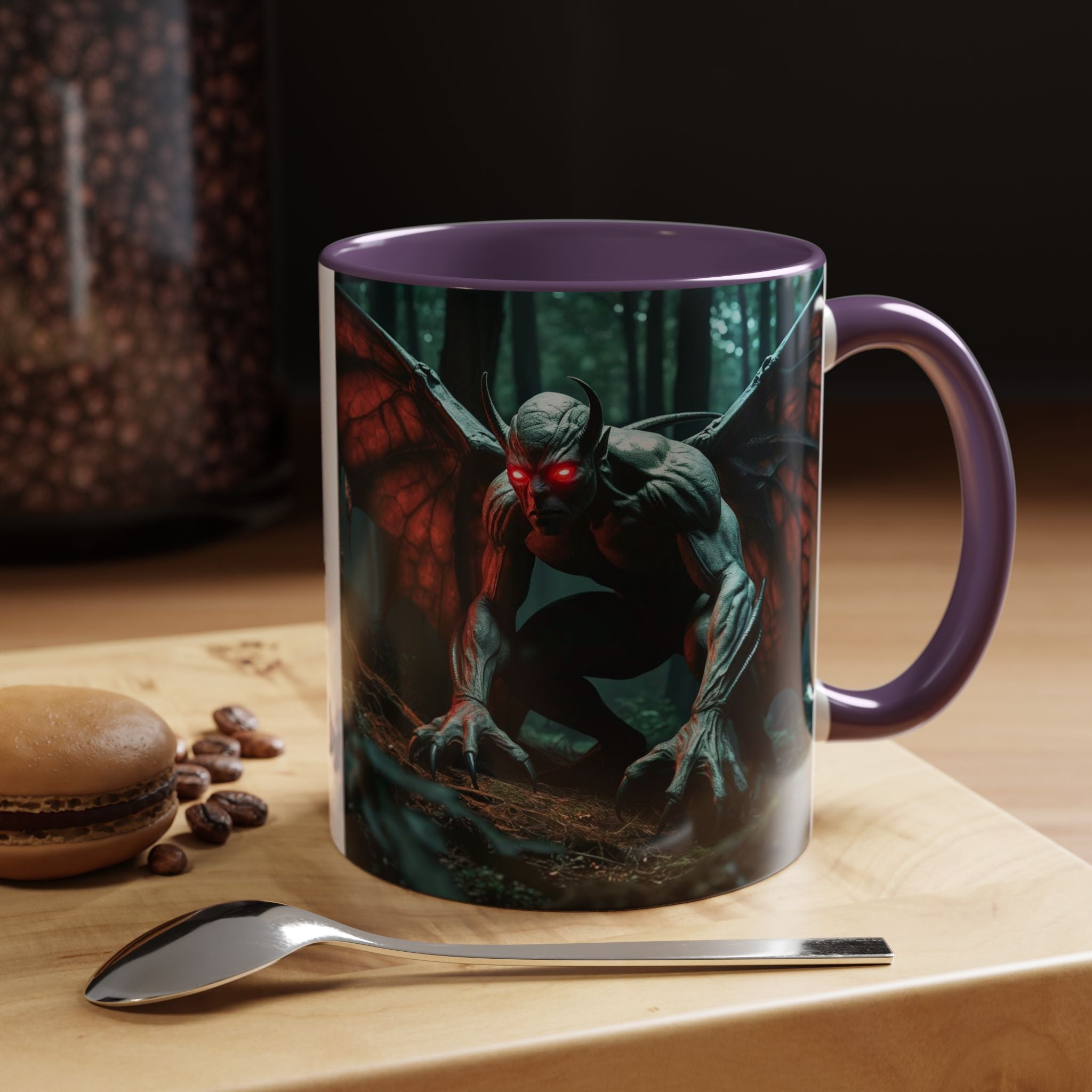 Mothman Mug: Supernatural Monster, Cryptid Mug, Mythical Creature, Urban Legend (Crouching)
