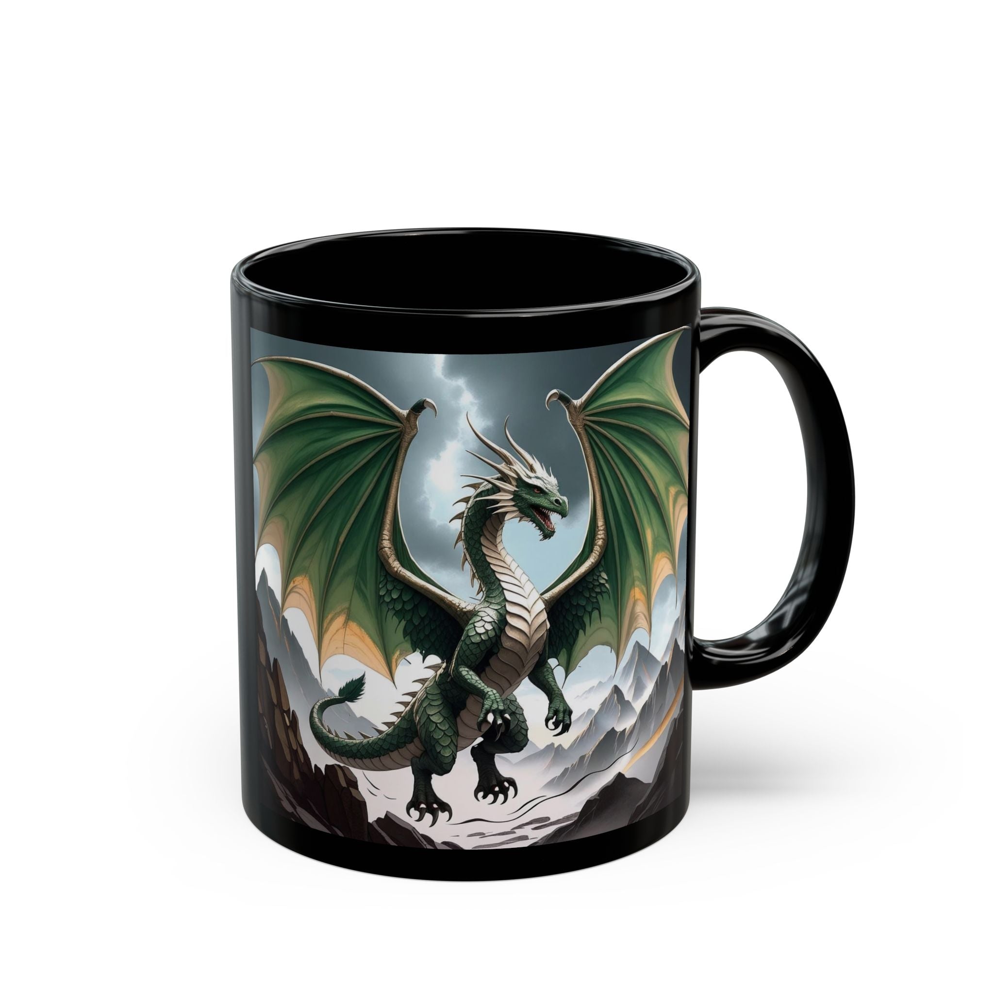 Customizable Dragon Coffee Mug: Personalized DnD Coffee Cup, Earth Drake