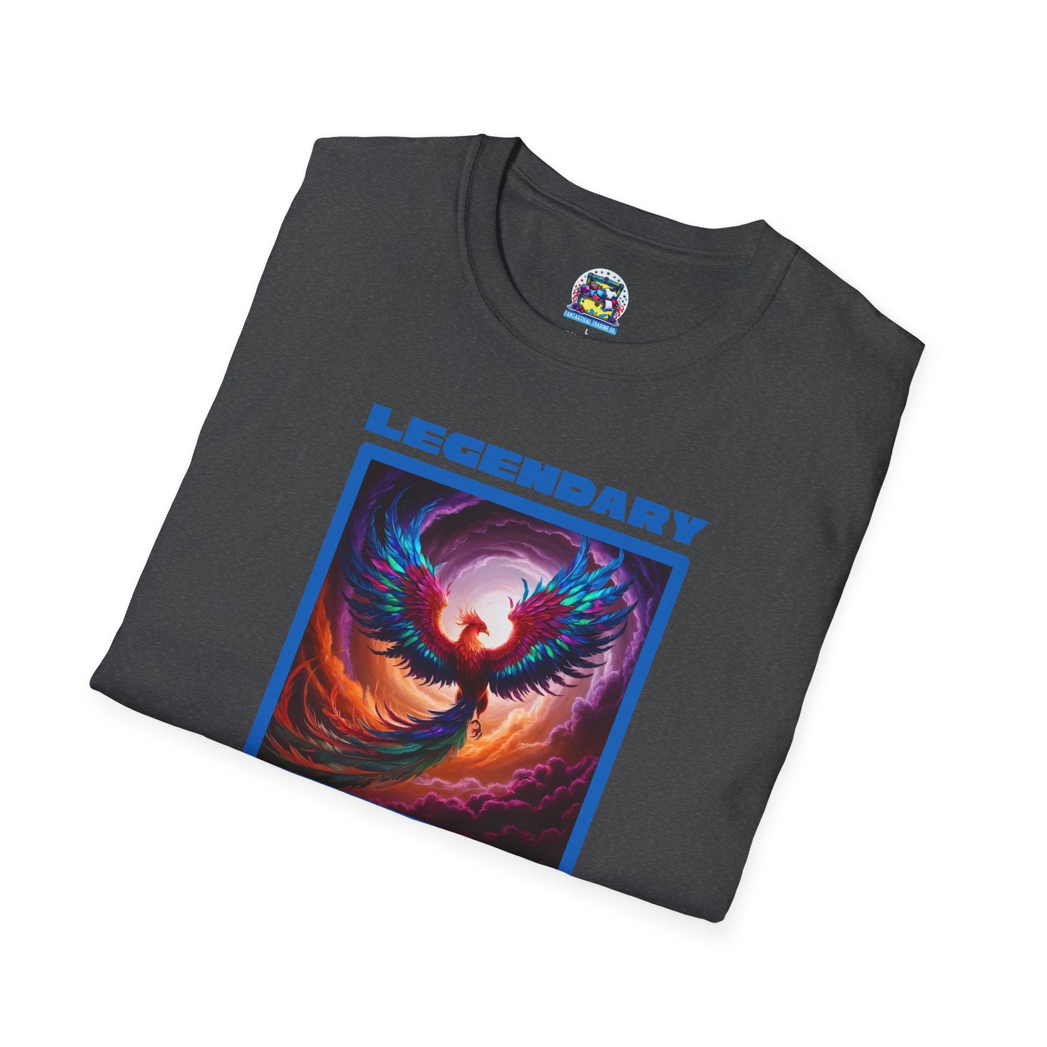 Phoenix Shirt: Rise from the Ashes, Soft Cotton T-Shirt, Legendary Graphic Tee (Blue)