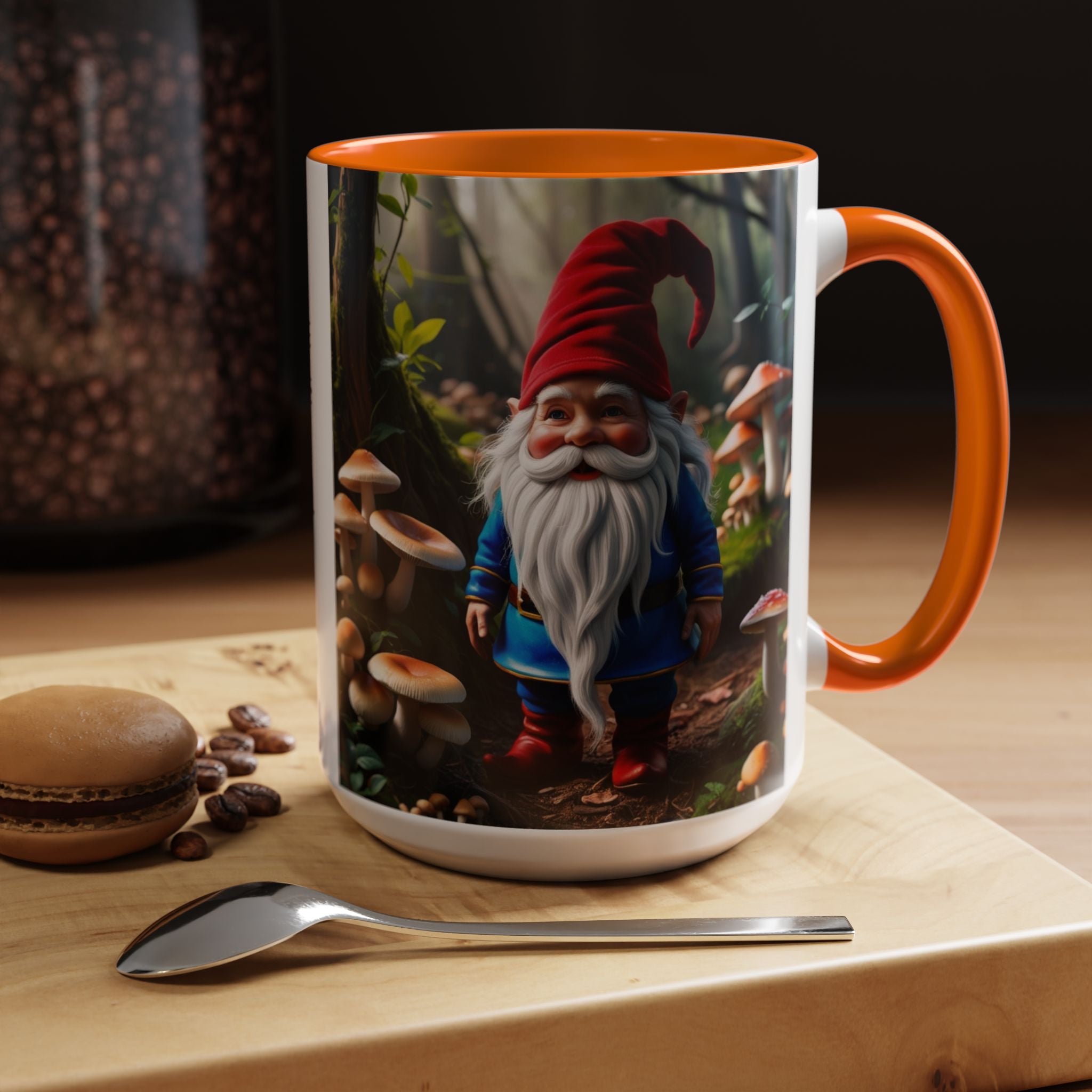 Gnome Coffee Mug: Nordic Folklore Gift, Scandinavian Nisse, Enchanted Mushroom Garden