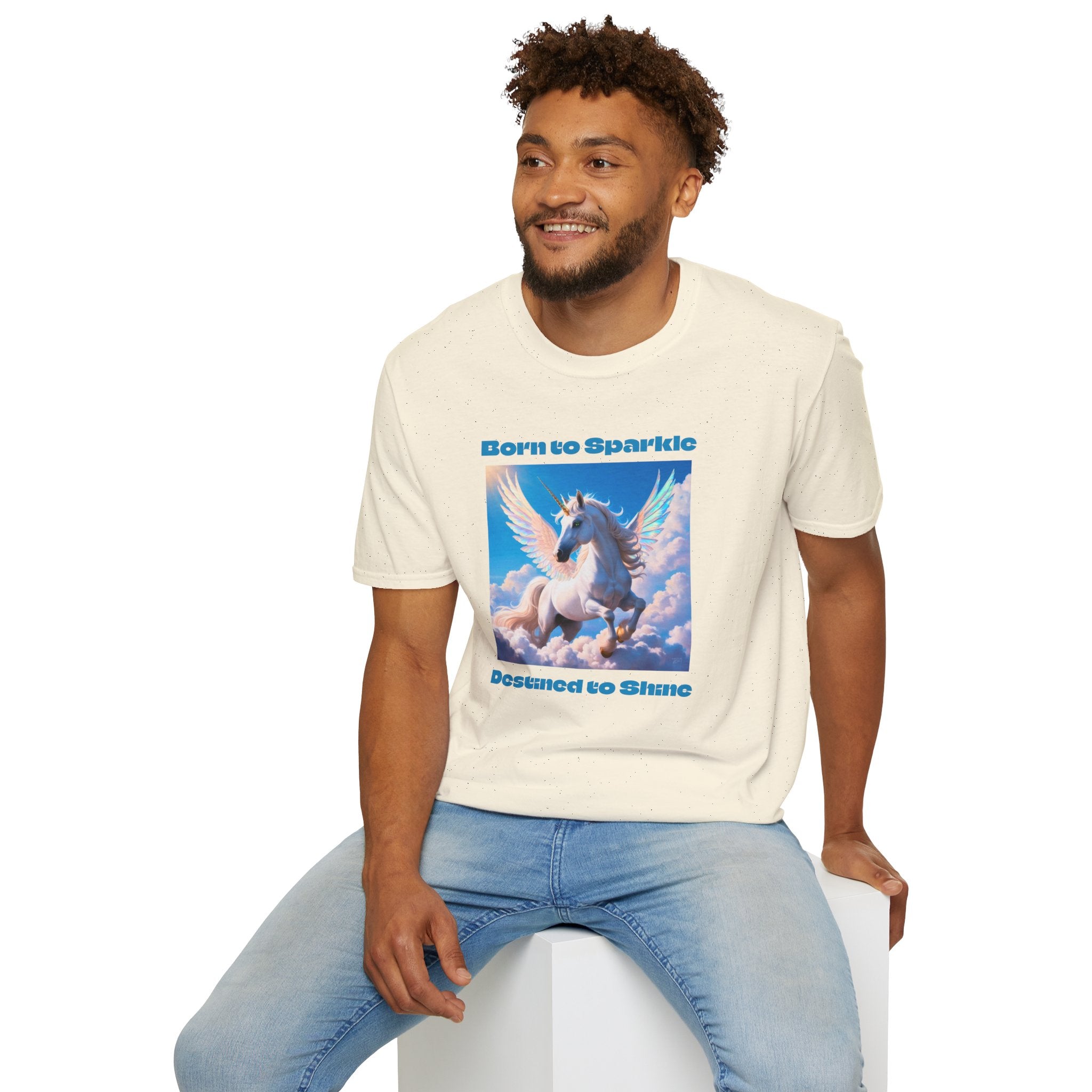 Unicorn Shirt: Legendary Alicorn Graphic Tee, Boho Clothing, Fantasy Apparel (Blue)