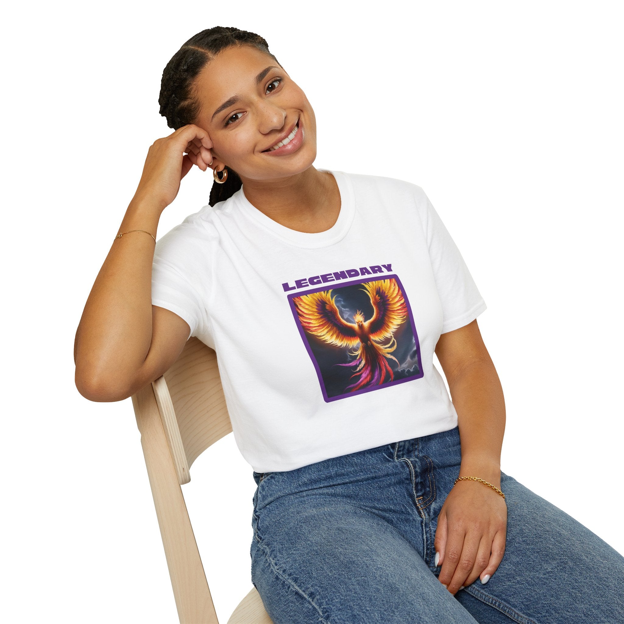 Phoenix Graphic Tee: Mythical Creature, Soft Cotton Shirt, Rise from the Ashes