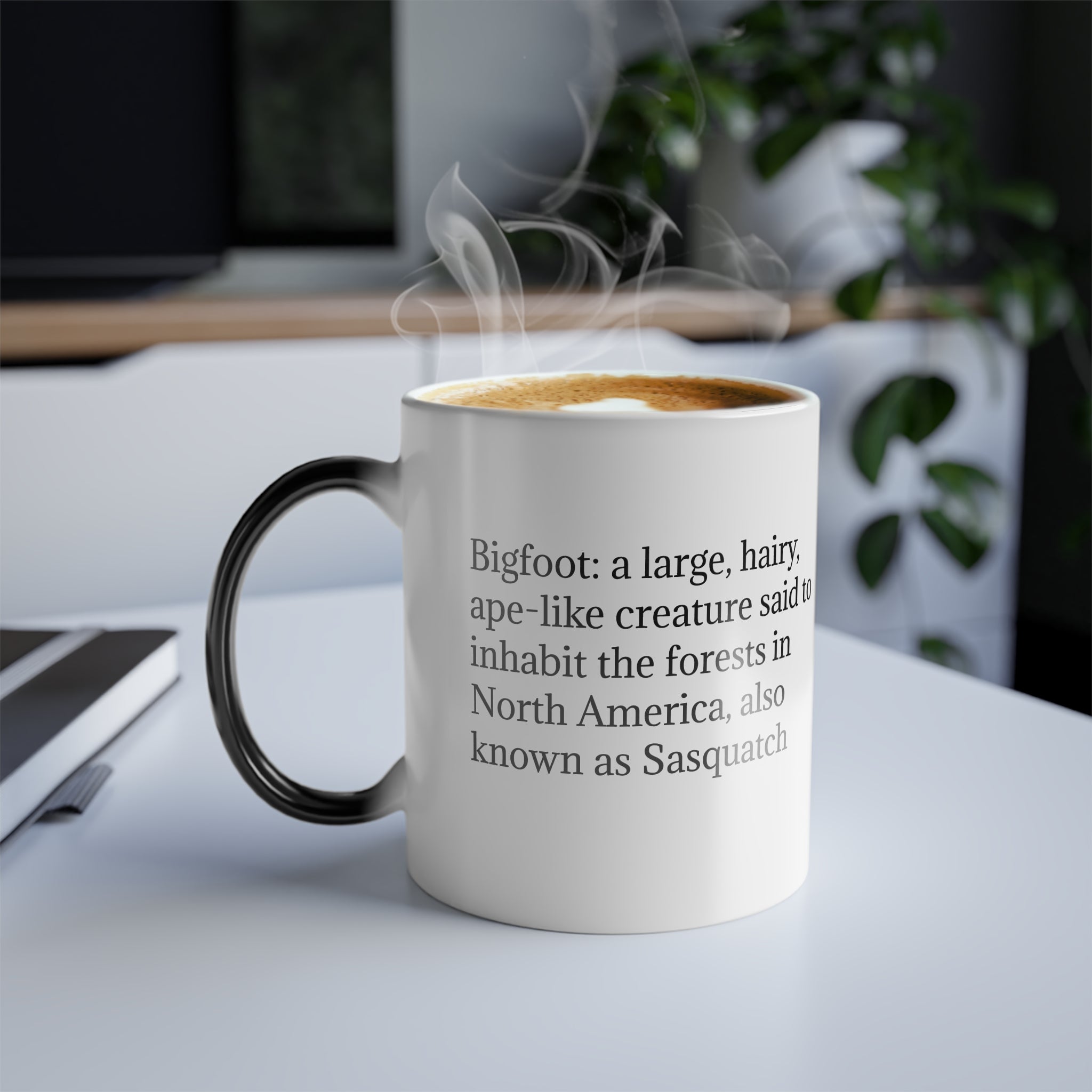Color Changing Bigfoot Coffee Mug: Sasquatch, Pacific Northwest Cryptid (Mountain)