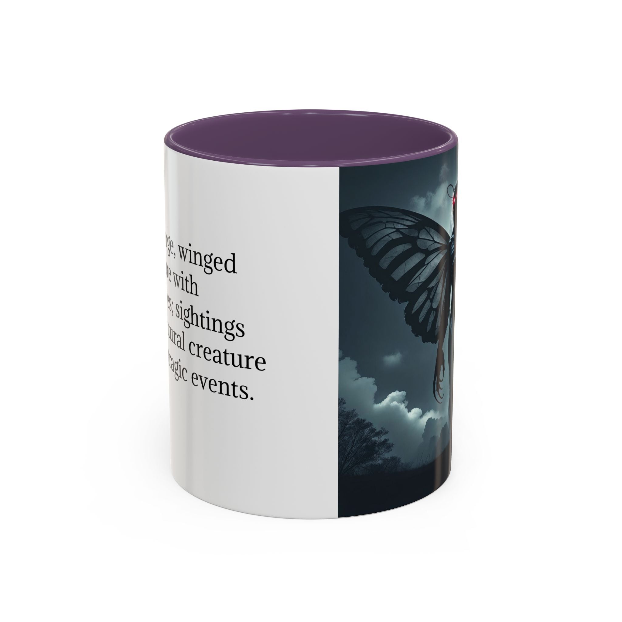 Mothman Coffee Mug: Supernatural Cryptid, Legendary Monster, Mugs for Men (Moon)