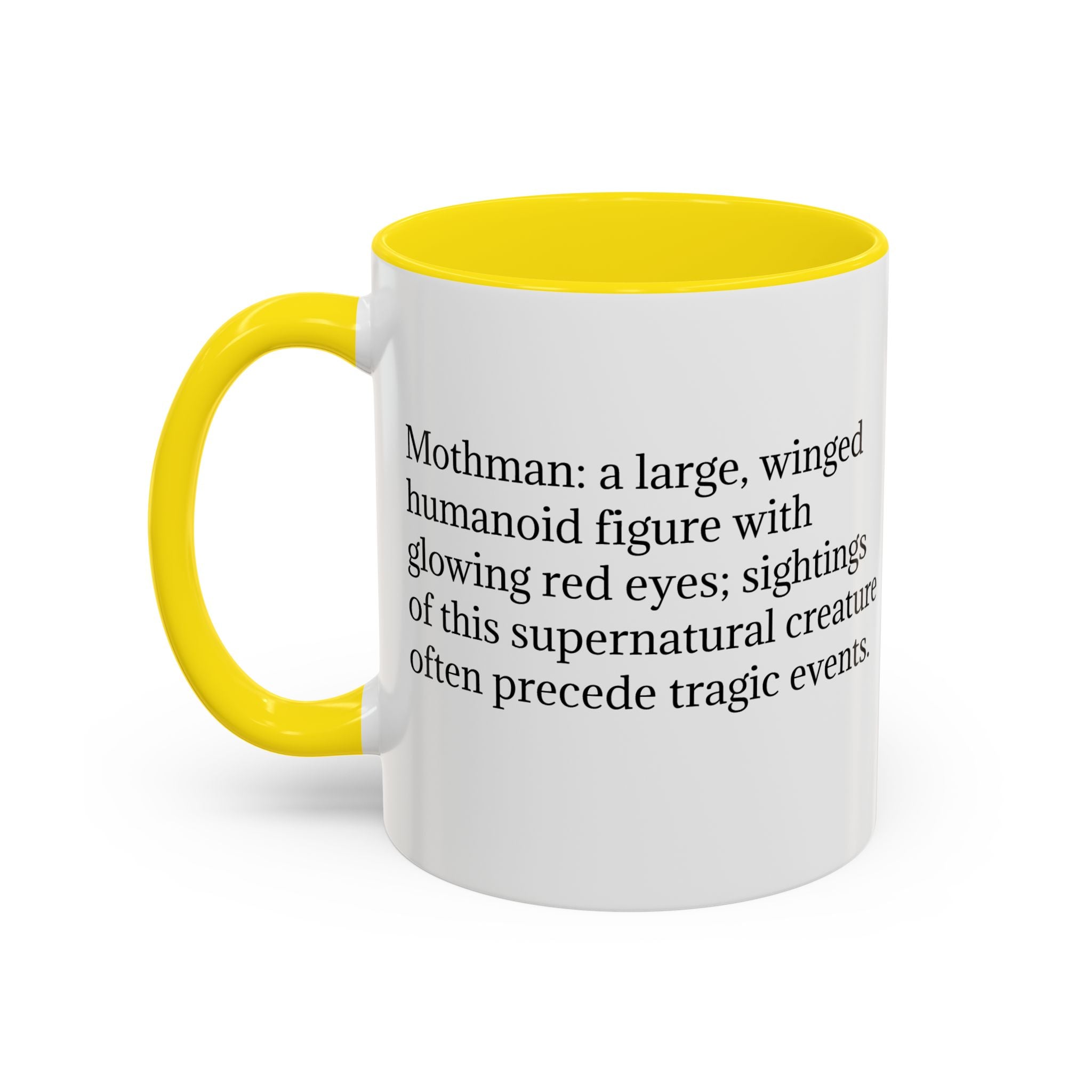 Mothman Mug: Supernatural Monster, Cryptid Mug, Mythical Creature, Urban Legend (Crouching)